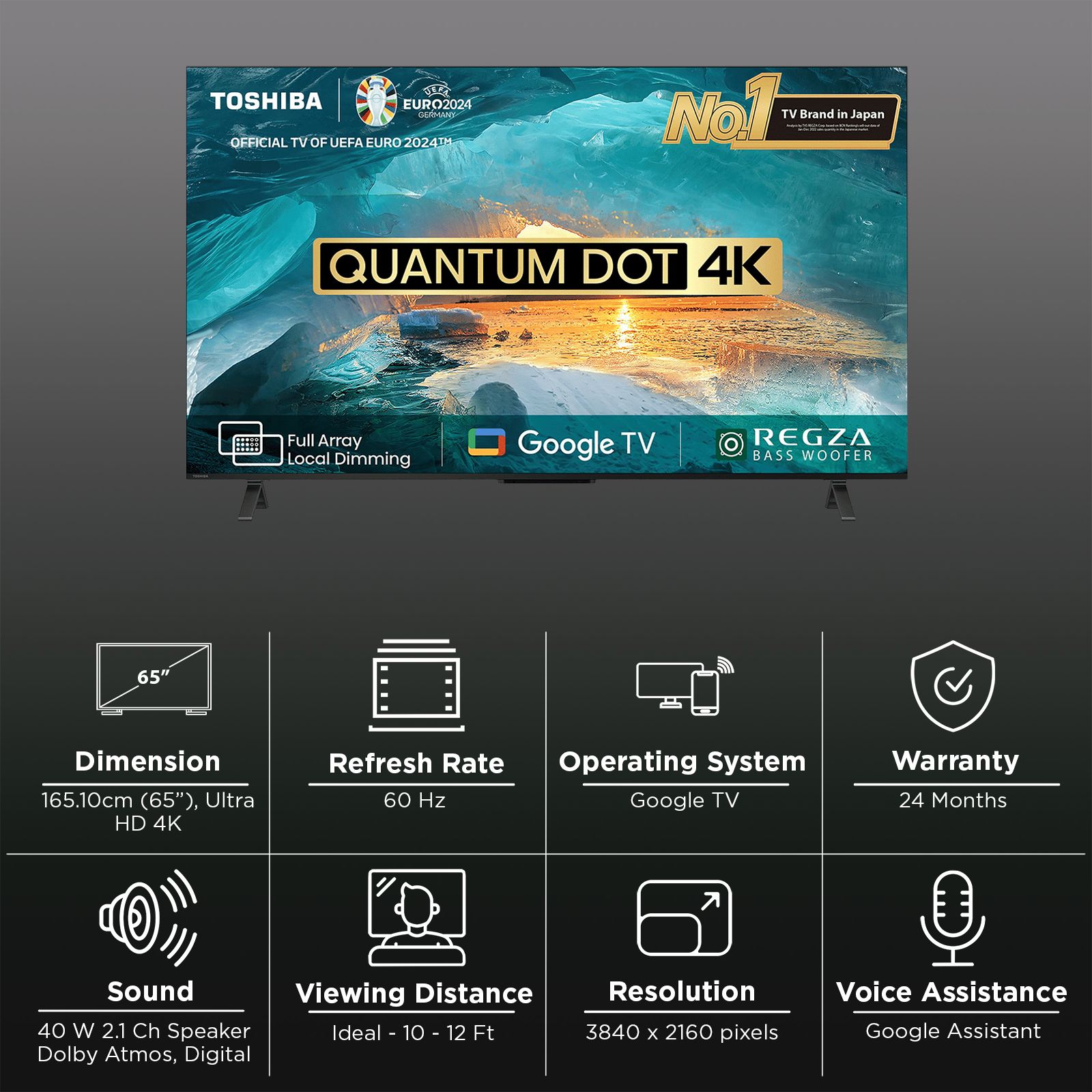 TOSHIBA M550MP 165 cm (65 inch) 4K Ultra HD QLED Smart Google TV with Built-in Google Assistant (2023 model) TOSHIBA M550MP 165 cm (65 inch) 4K Ultra HD QLED Smart Google TV with Built-in Google Assistant (2023 model)_3