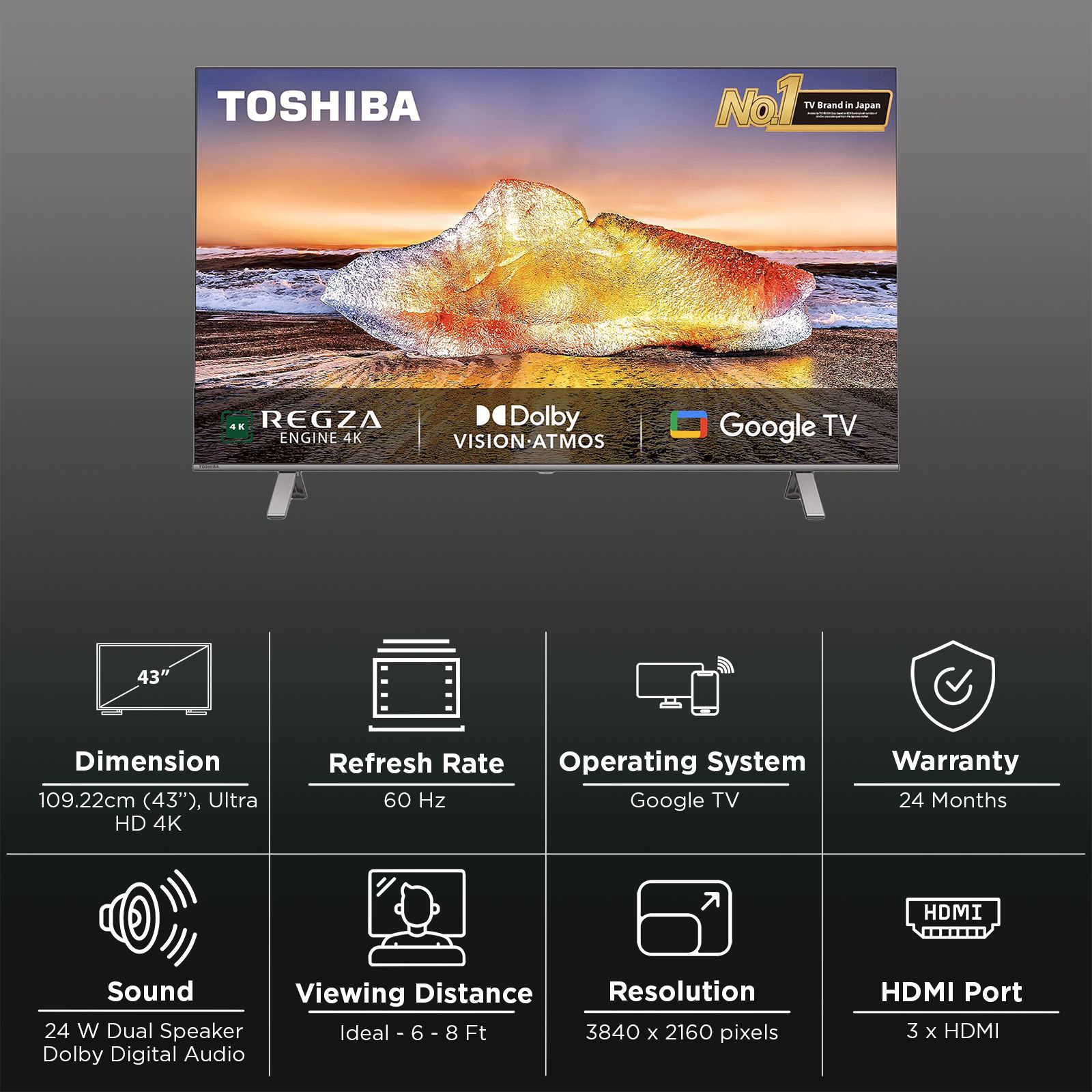 TOSHIBA C350MP 109 cm (43 inch) 4K Ultra HD LED Google TV with Regza Engine 4K TOSHIBA C350MP 109 cm (43 inch) 4K Ultra HD LED Google TV with Regza Engine 4K_3