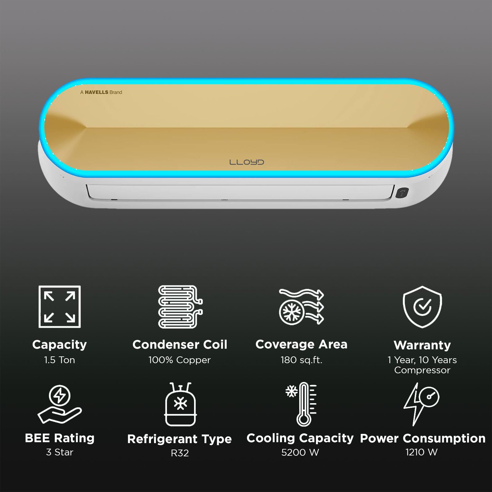 LLOYD Stellar 6 in 1 Convertible 1.5 Ton 5 Star Inverter Split Smart AC with Wi-Fi Supported (Copper Condenser, GLS18V5FWGST)_2