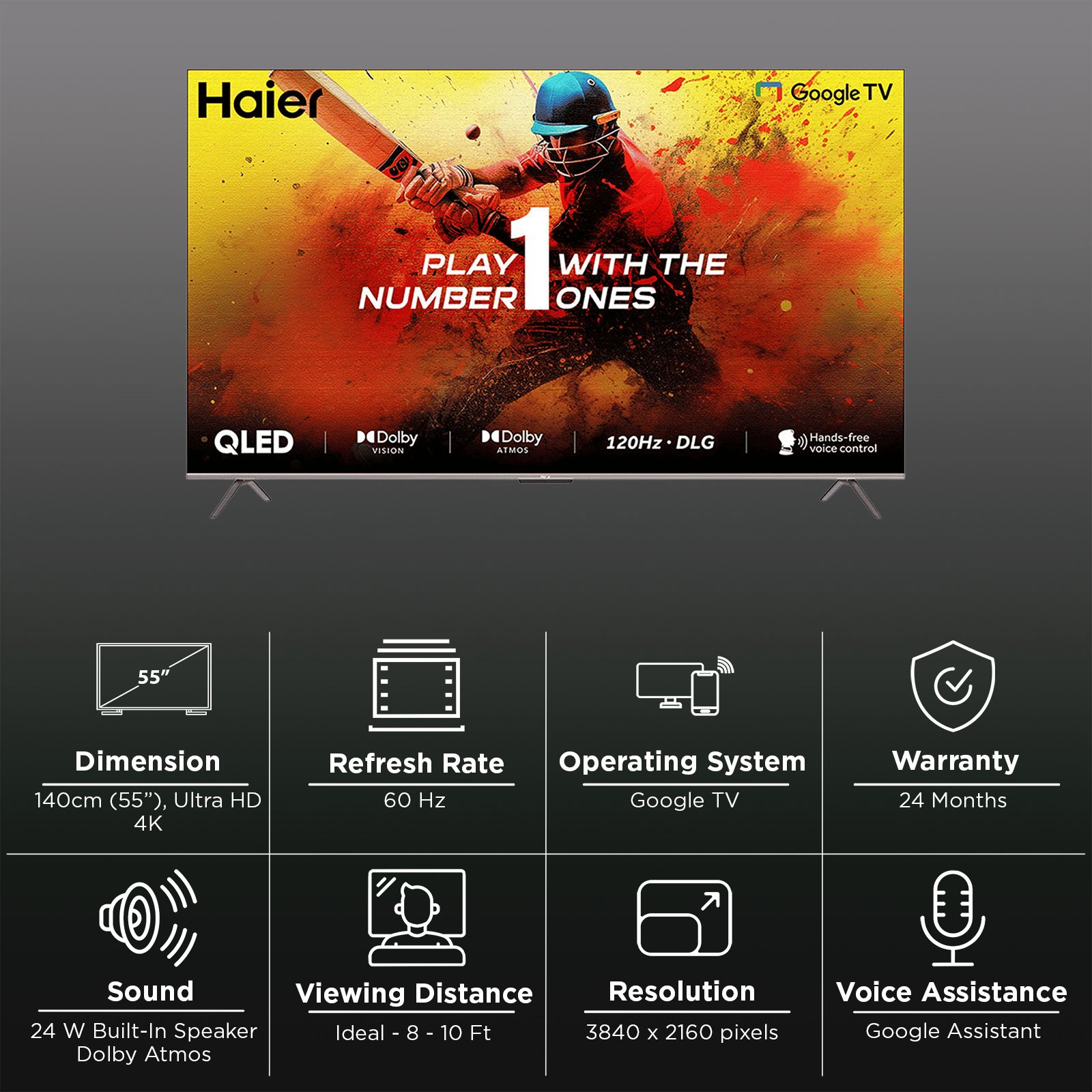Haier S800QT 140 cm (55 inch) 4K Ultra HD QLED Smart Google TV with Dolby Vision & Dolby Atmos (2024 model) Haier S800QT 140 cm (55 inch) 4K Ultra HD QLED Smart Google TV with Dolby Vision & Dolby Atmos (2024 model)_3