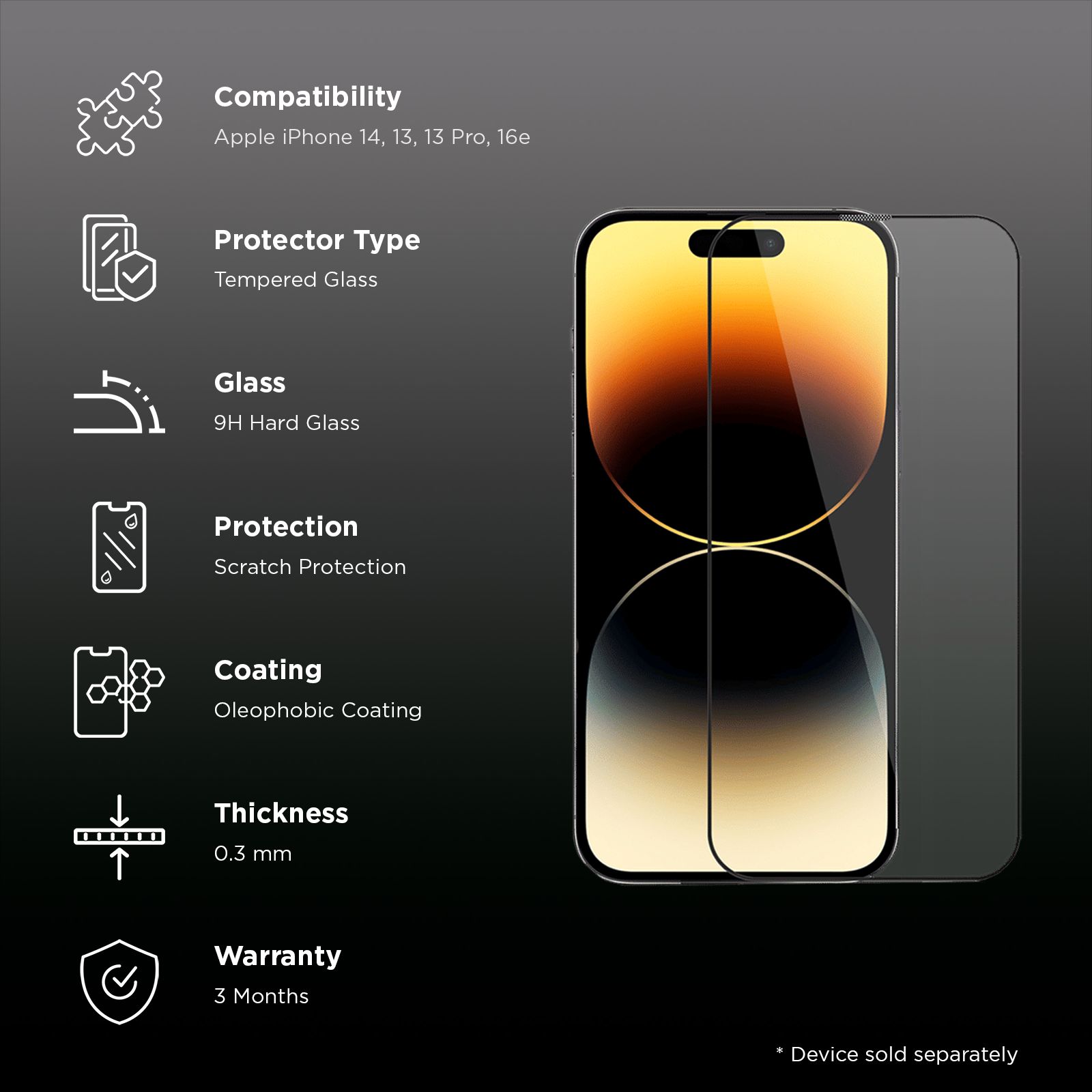 GRIPP 3D Tempered Glass for Apple iPhone 14 (Dust Proof) GRIPP 3D Tempered Glass for Apple iPhone 14 (Dust Proof)_3