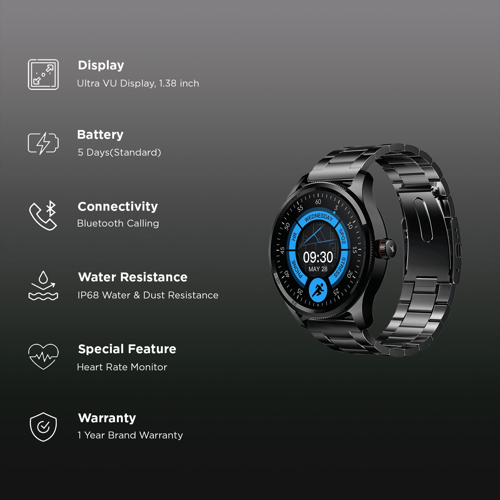 fastrack Magnus FX1 Smartwatch with Bluetooth Calling (35mm UltraVU Display, IP68 Water Resistant, Black Strap) fastrack Magnus FX1 Smartwatch with Bluetooth Calling (35mm UltraVU Display, IP68 Water Resistant, Black Strap)_3