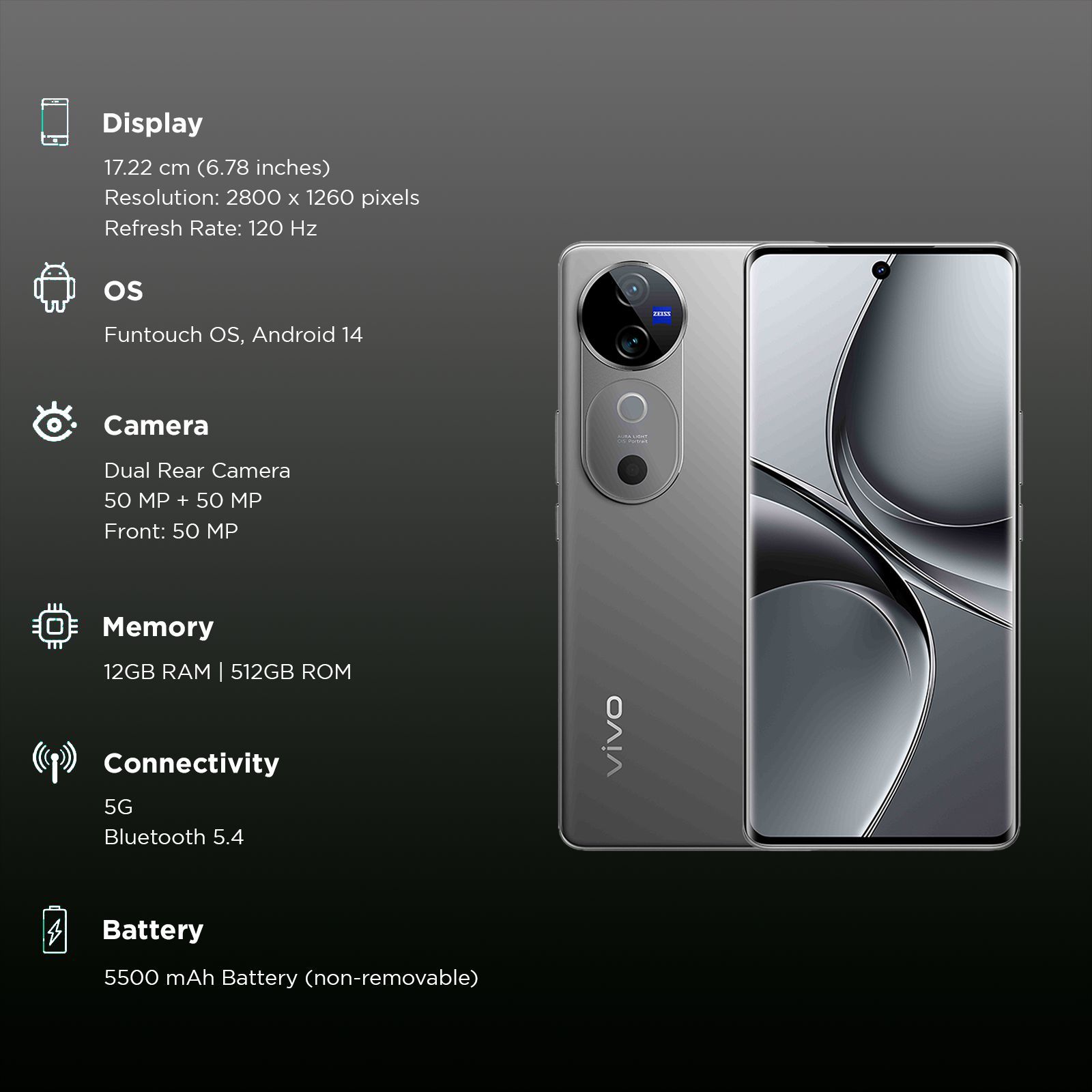 vivo V40 5G (12GB RAM, 512GB, Titanium Grey)_3