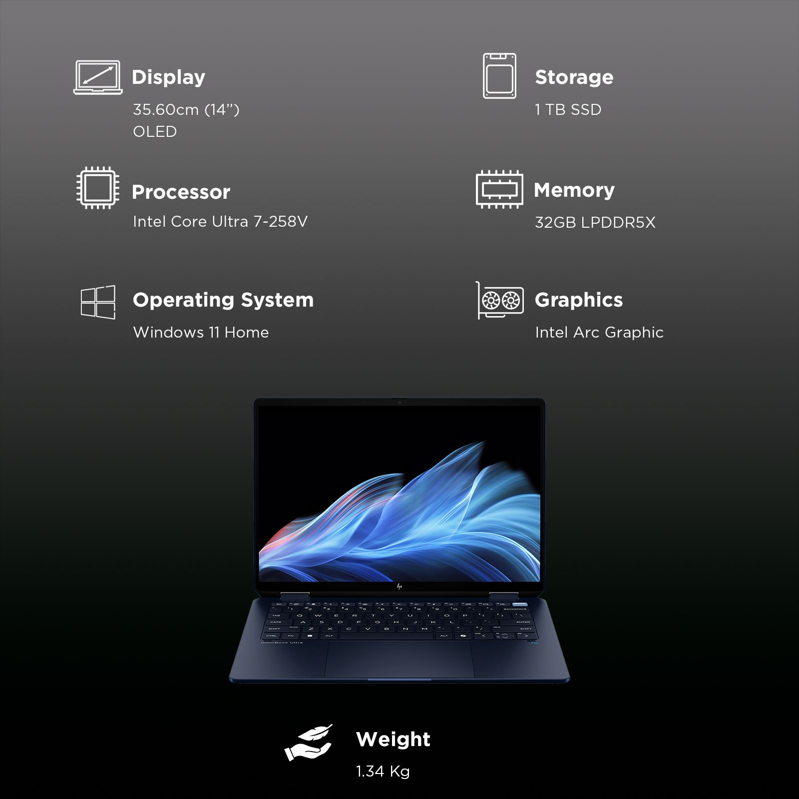 HP OmniBook Ultra Flip 14-fh0046TU Intel Core Ultra 7 Touchscreen Thin & Light Laptop (32GB, 1TB SSD, Windows 11 Home, 14 inch OLED Display, MS Office 2021, Atmospheric Blue, 1.34 KG) HP OmniBook Ultra Flip 14-fh0046TU Intel Core Ultra 7 Touchscreen Thin & Light Laptop (32GB, 1TB SSD, Windows 11 Home, 14 inch OLED Display, MS Office 2021, Atmospheric Blue, 1.34 KG)_3