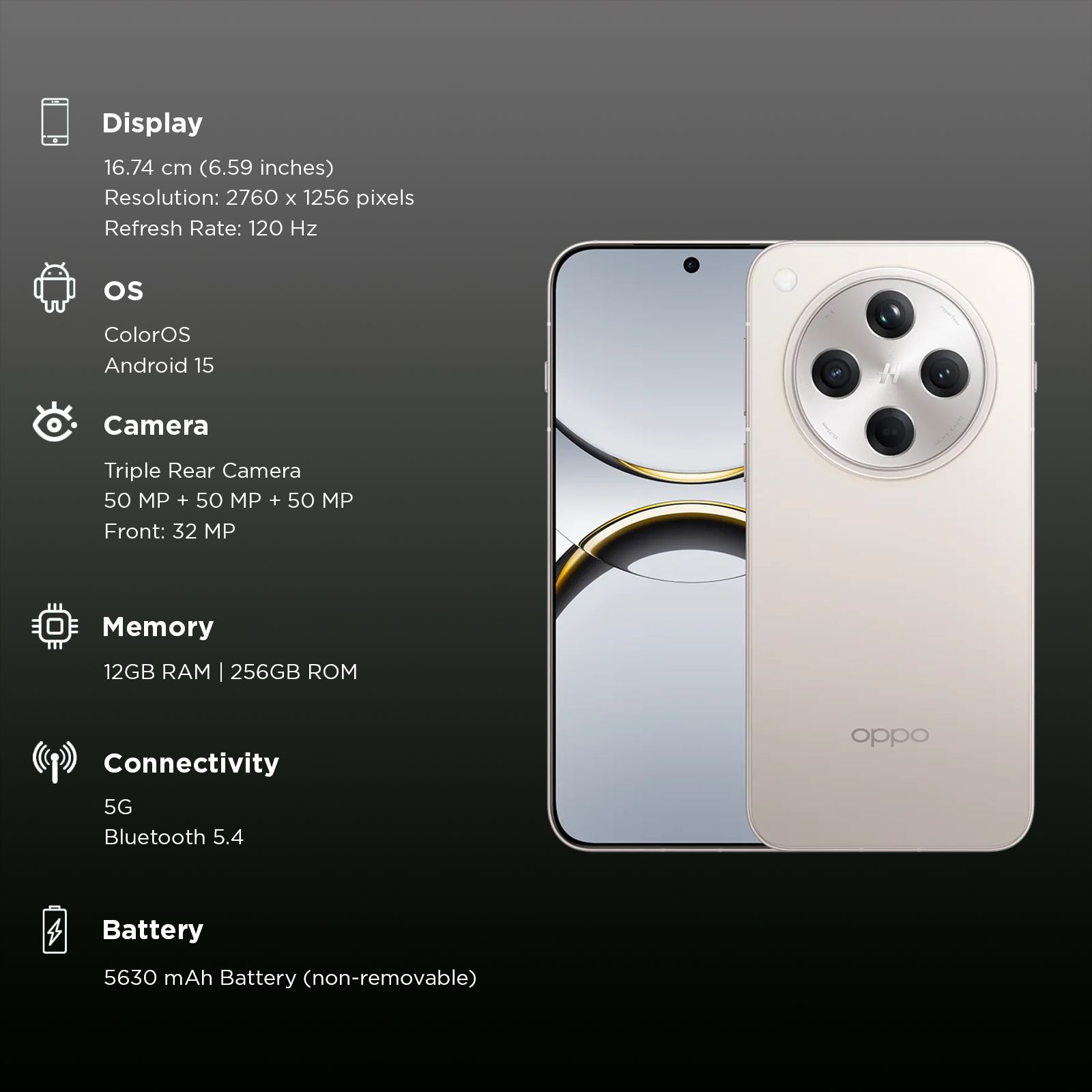 oppo Find X8 5G (12GB RAM, 256GB ROM, Star Grey)_3