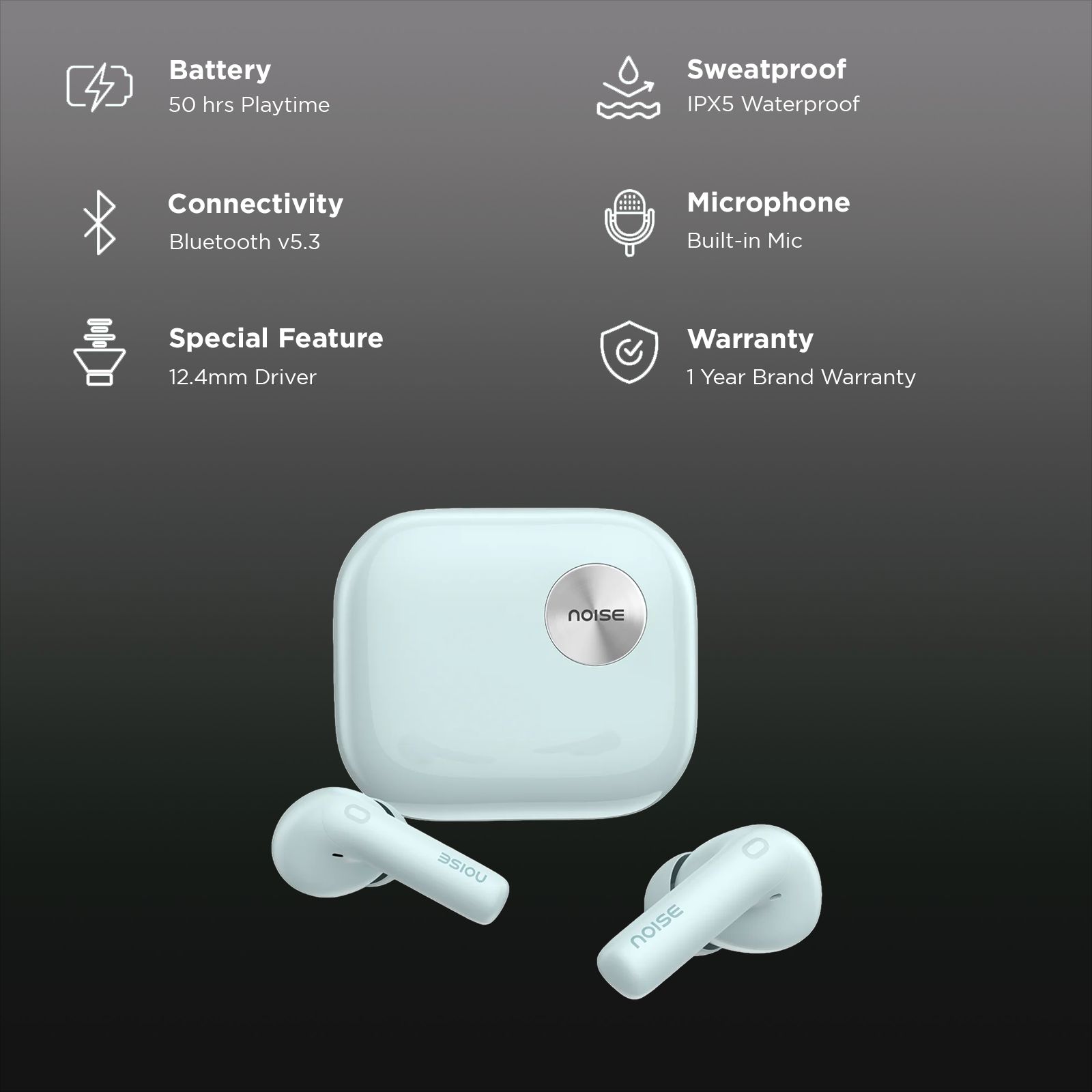 noise Air Buds 6 TWS Earbuds with Active Noise Cancellation (IPX5 Water Resistant, Google Fast Pairing, Sage Blue) noise Air Buds 6 TWS Earbuds with Active Noise Cancellation (IPX5 Water Resistant, Google Fast Pairing, Sage Blue)_2
