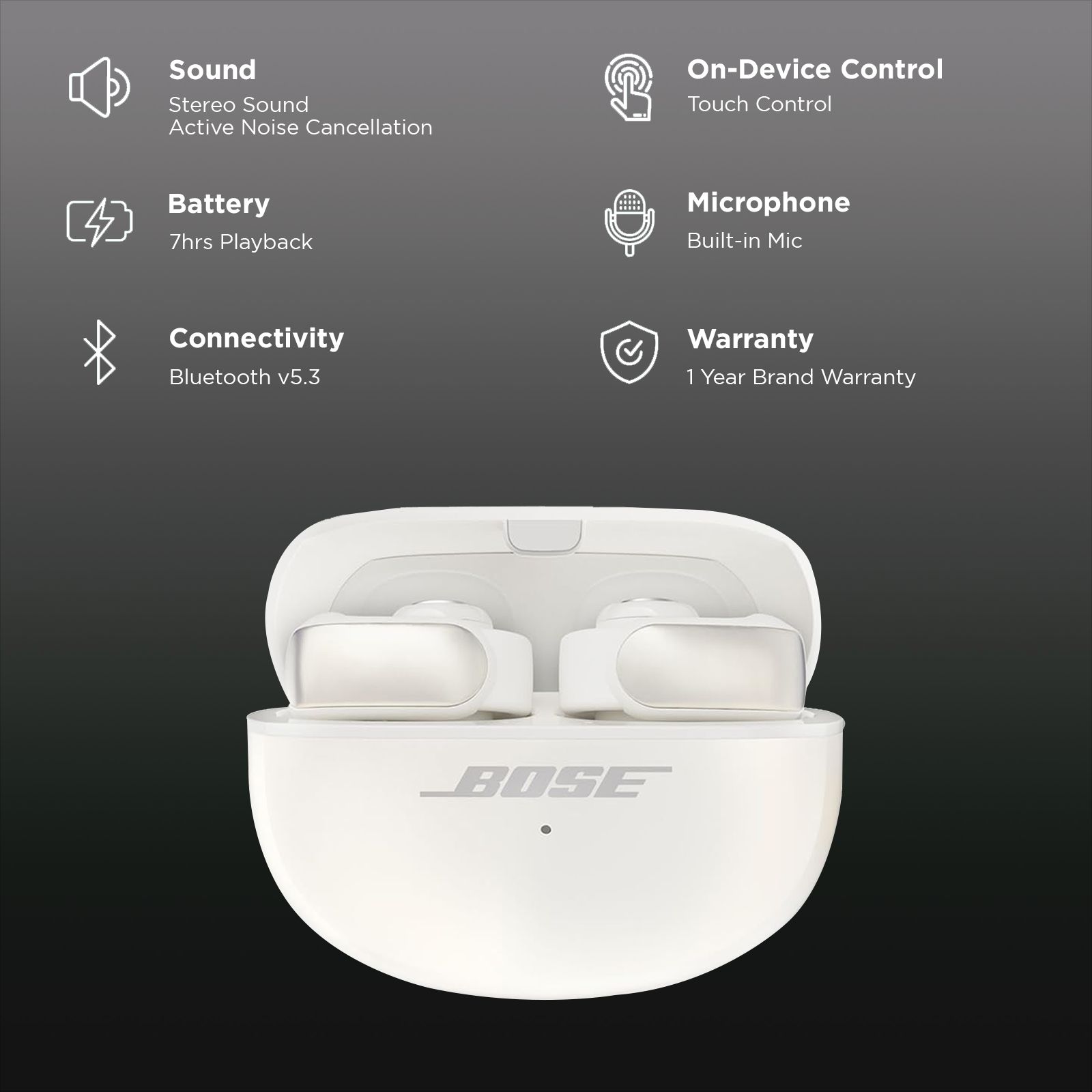 BOSE Ultra Open TWS Earbuds (IPX4 Water Resistant, Upto 7 Hours Playback, Diamond 60th Edition)_2