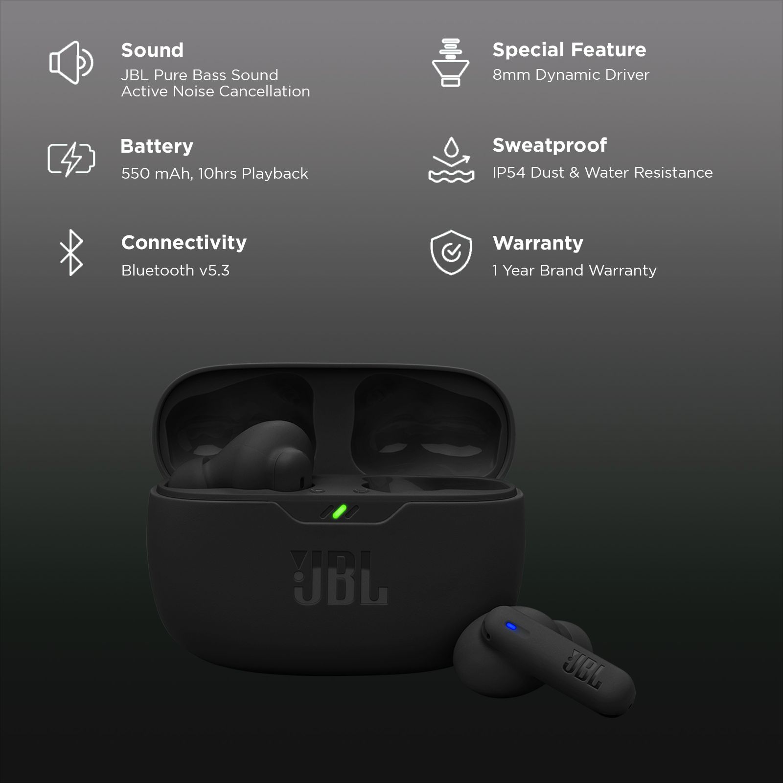 JBL Wave Beam 2 TWS Earbuds with Active Noise Cancellation (IP54 Water Resistant, 40 Hours Playtime, Black) JBL Wave Beam 2 TWS Earbuds with Active Noise Cancellation (IP54 Water Resistant, 40 Hours Playtime, Black)_2