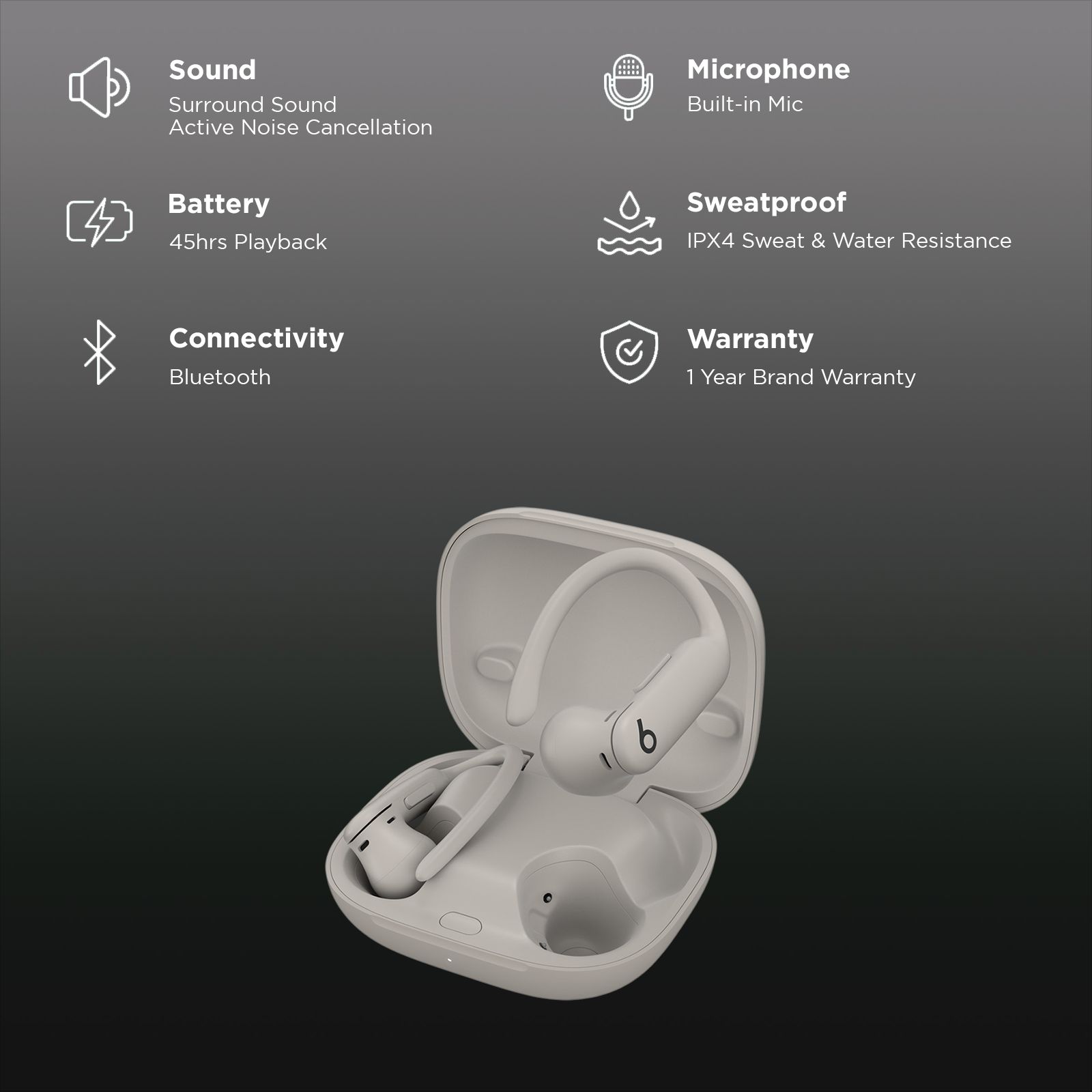 beats Powerbeats Pro 2 MX733ZM/A TWS Earbuds with Active Noise Cancellation (IPX4 Sweat & Water Resistant, Heart-rate Monitoring, Quick Sand)_2