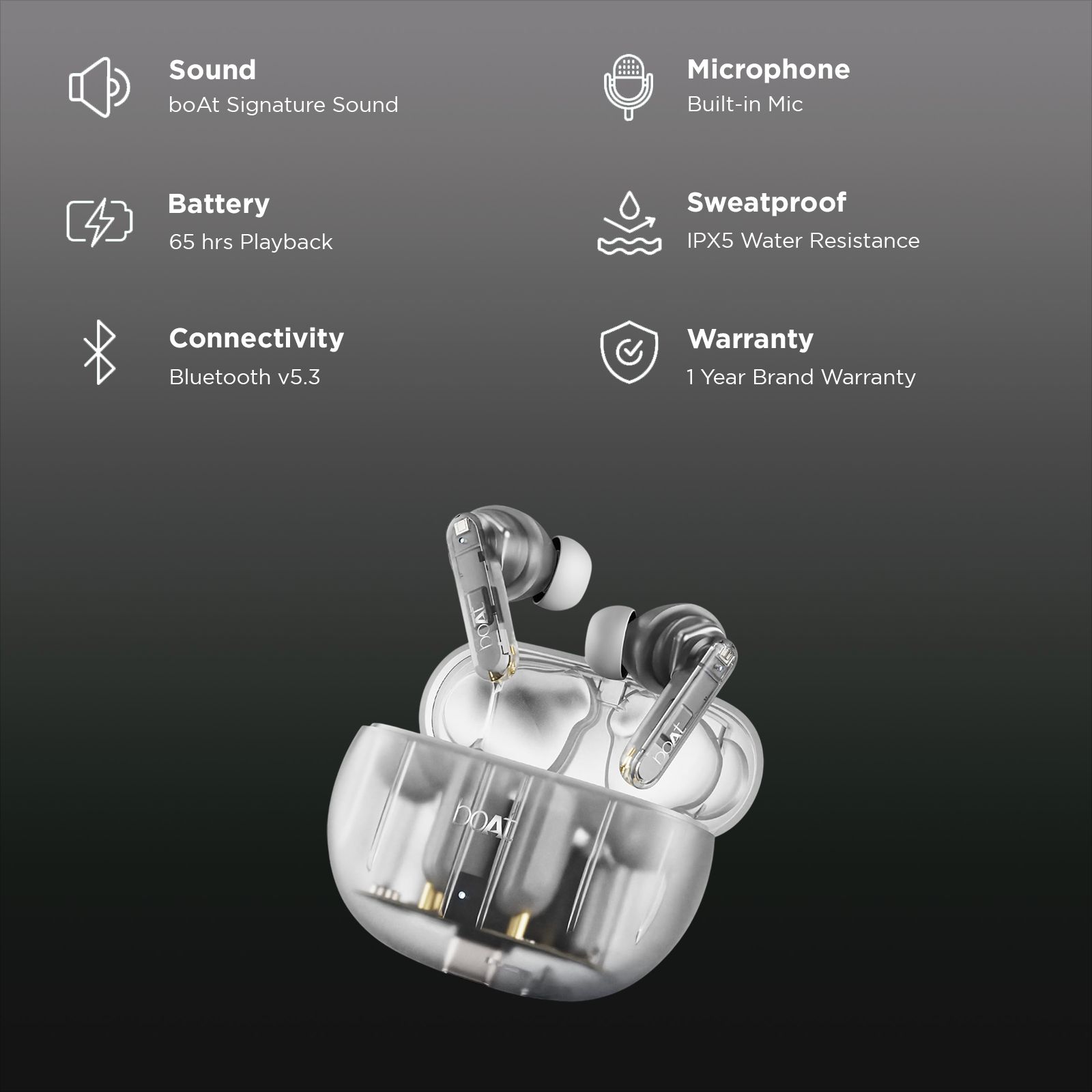 boAt Airdopes 191 ANC TWS Earbuds with Active Noise Cancellation (IPX5 Splash Resistant, 4Mics ENx, Pellucid White) boAt Airdopes 191 ANC TWS Earbuds with Active Noise Cancellation (IPX5 Splash Resistant, 4Mics ENx, Pellucid White)_2