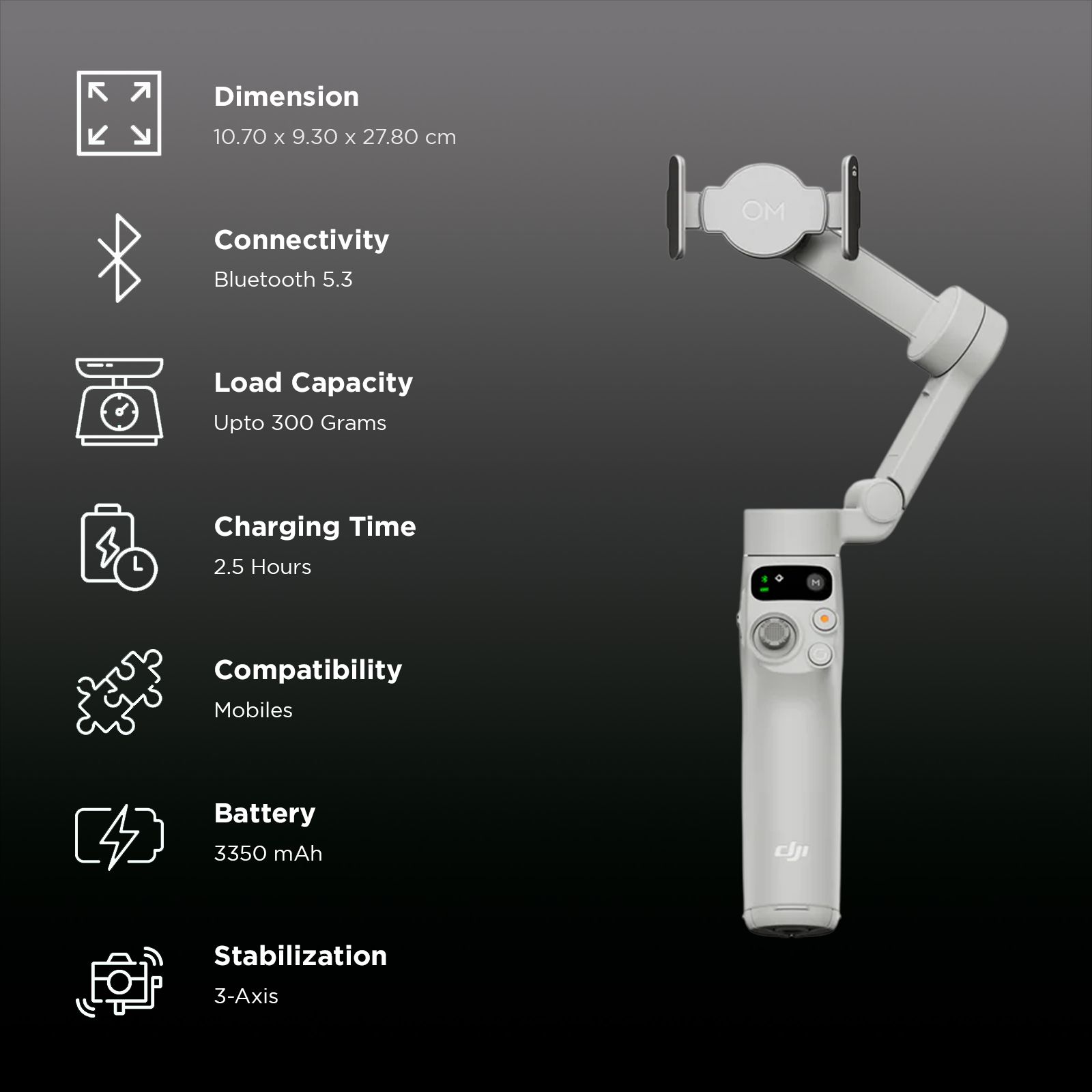 DJI Osmo 7 3-Axis Gimble for Mobile (ActiveTrack 7.0, Grey) DJI Osmo 7 3-Axis Gimble for Mobile (ActiveTrack 7.0, Grey)_3