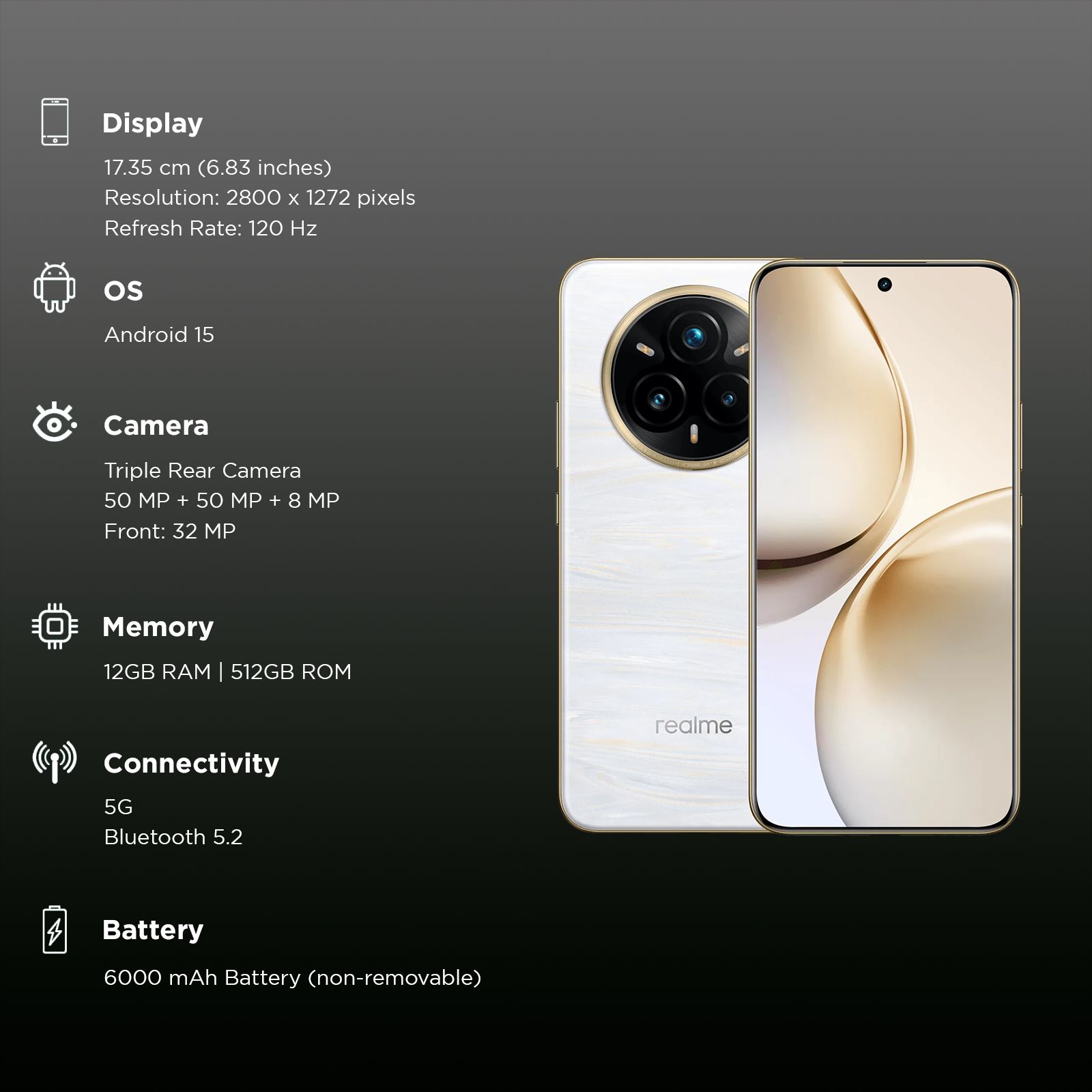 realme 14 Pro Plus 5G (12GB RAM, 512GB, Pearl White) realme 14 Pro Plus 5G (12GB RAM, 512GB, Pearl White)_3
