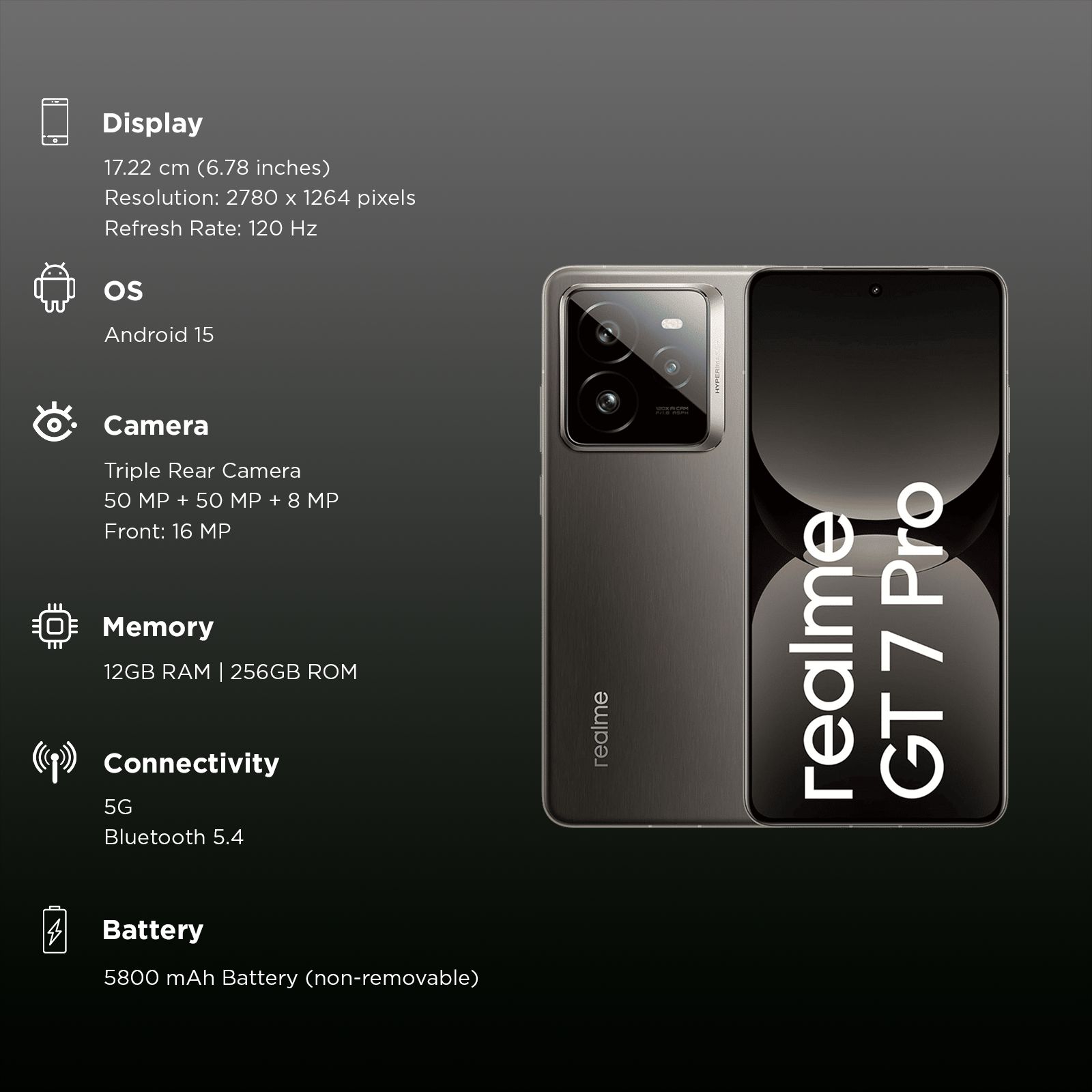 realme GT 7 Pro 5G (12GB RAM, 256GB, Galaxy Grey) realme GT 7 Pro 5G (12GB RAM, 256GB, Galaxy Grey)_3
