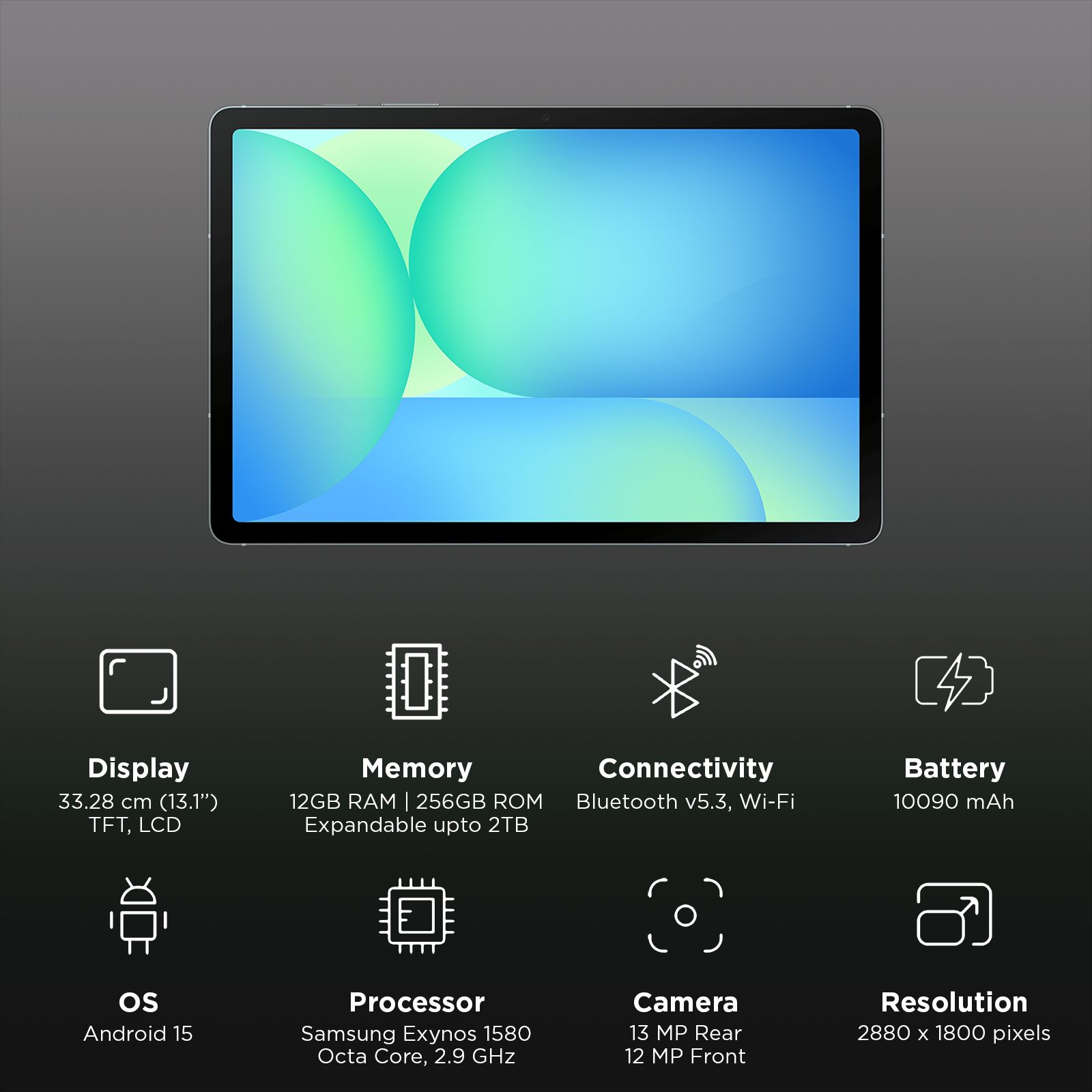 SAMSUNG Galaxy Tab S10 FE Plus Wi-Fi+5G Android Tablet (13.1 Inch, 12GB RAM, 256 GB ROM, Gray)_3