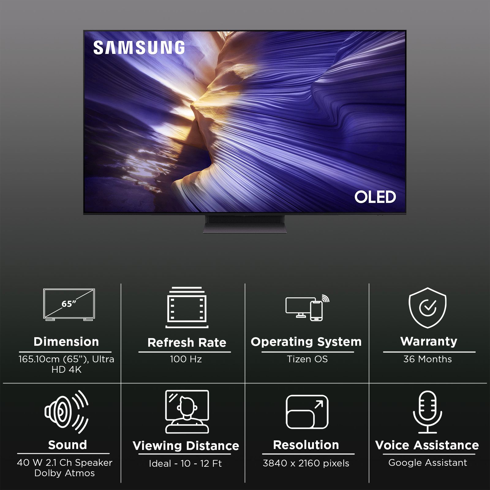 SAMSUNG S90F 165 cm (65 inch) 4K Ultra HD OLED Smart Tizen TV with Multiple Voice Assistant (2025 model) SAMSUNG S90F 165 cm (65 inch) 4K Ultra HD OLED Smart Tizen TV with Multiple Voice Assistant (2025 model)_3