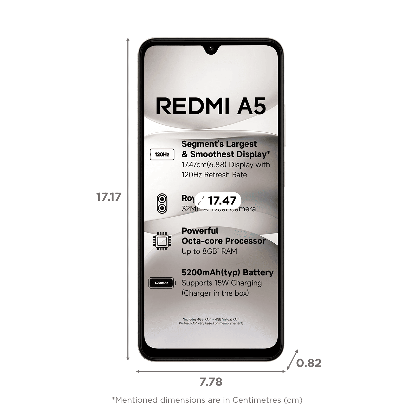 Redmi A5 (4GB RAM, 128GB, Just Black) Redmi A5 (4GB RAM, 128GB, Just Black)_2