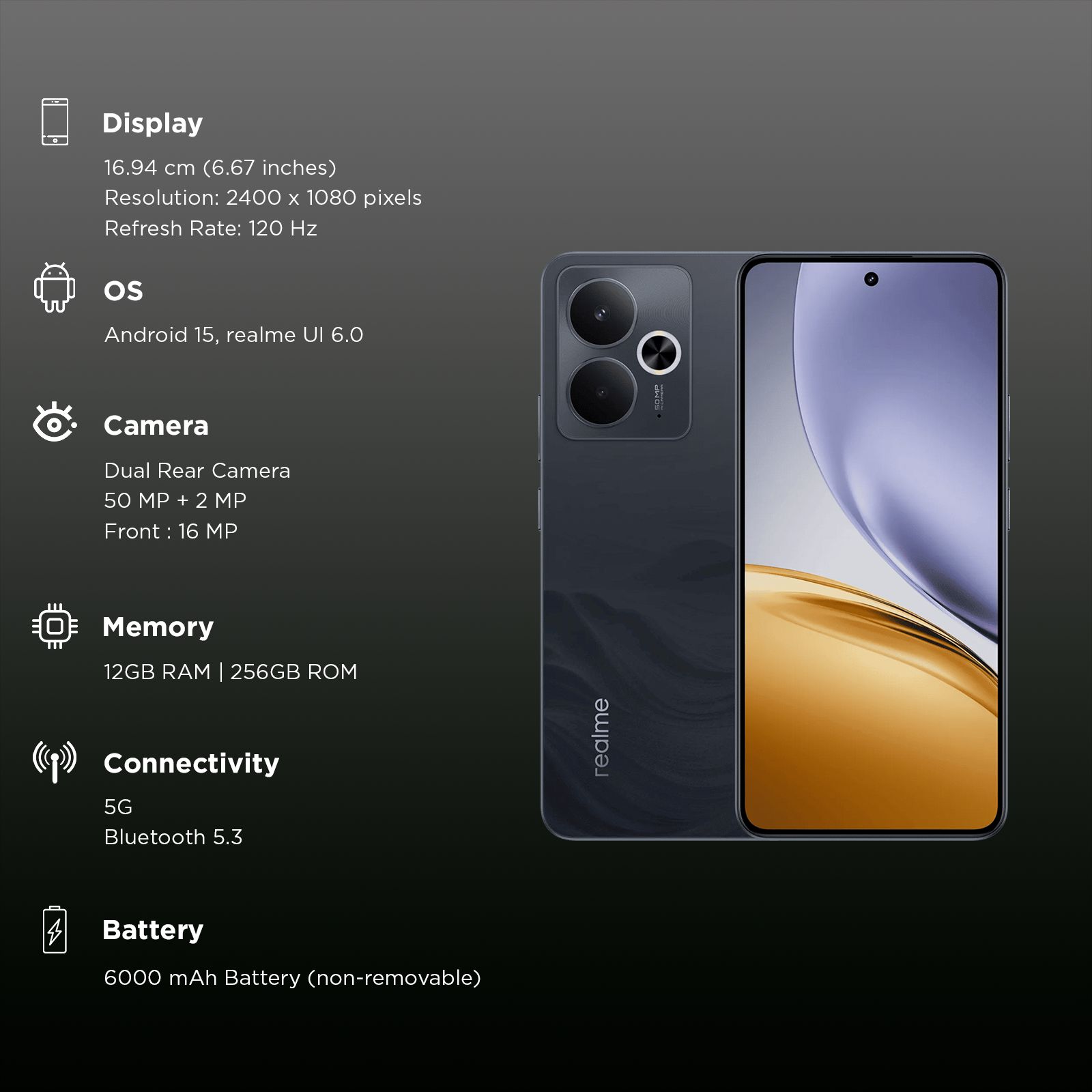 realme 14T 5G (12GB RAM, 256GB, Obsidian Black)_3