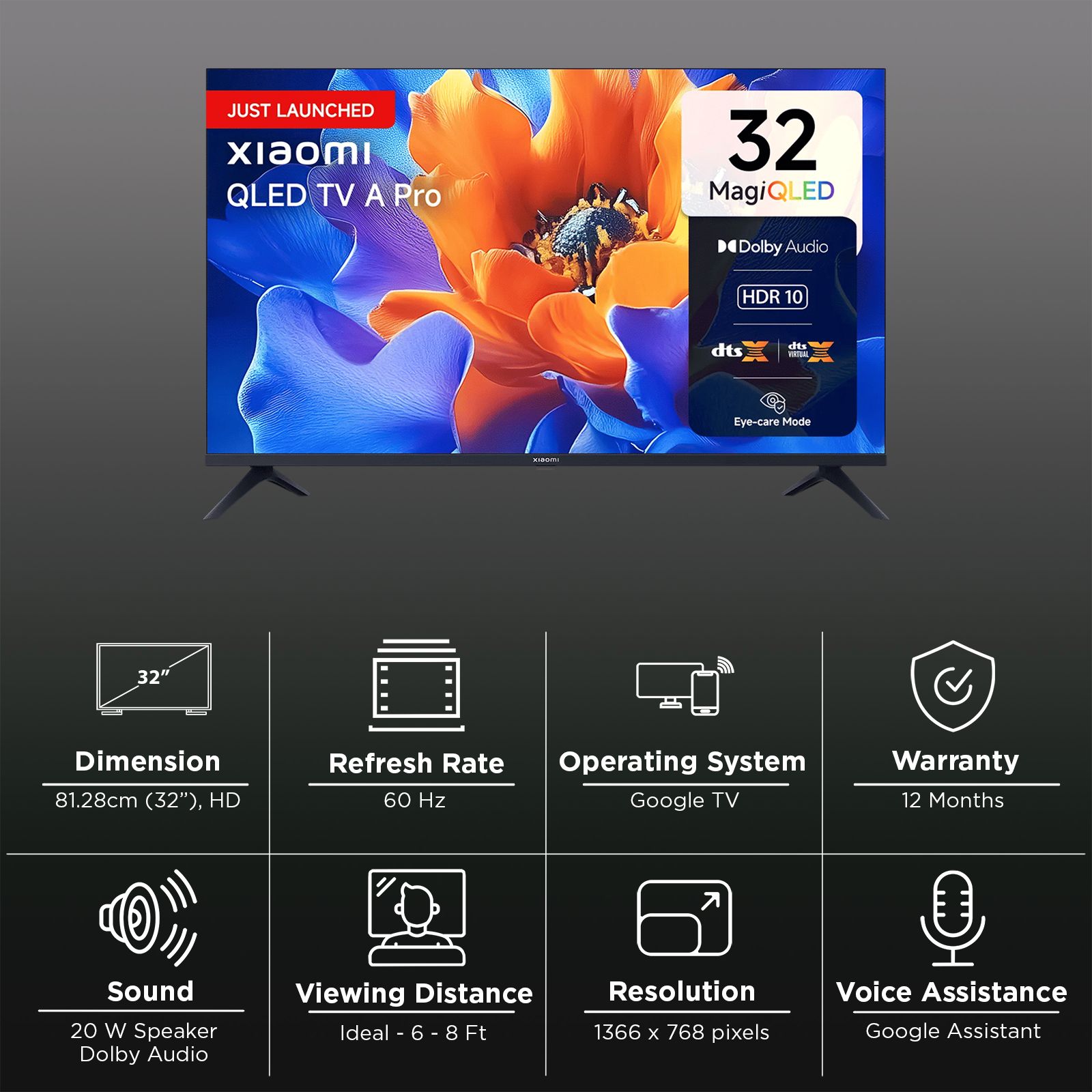 Xiaomi A Pro 80 cm (32 inch) QLED HD Smart Google TV with Built-in Google Assistant (2025 model)_3