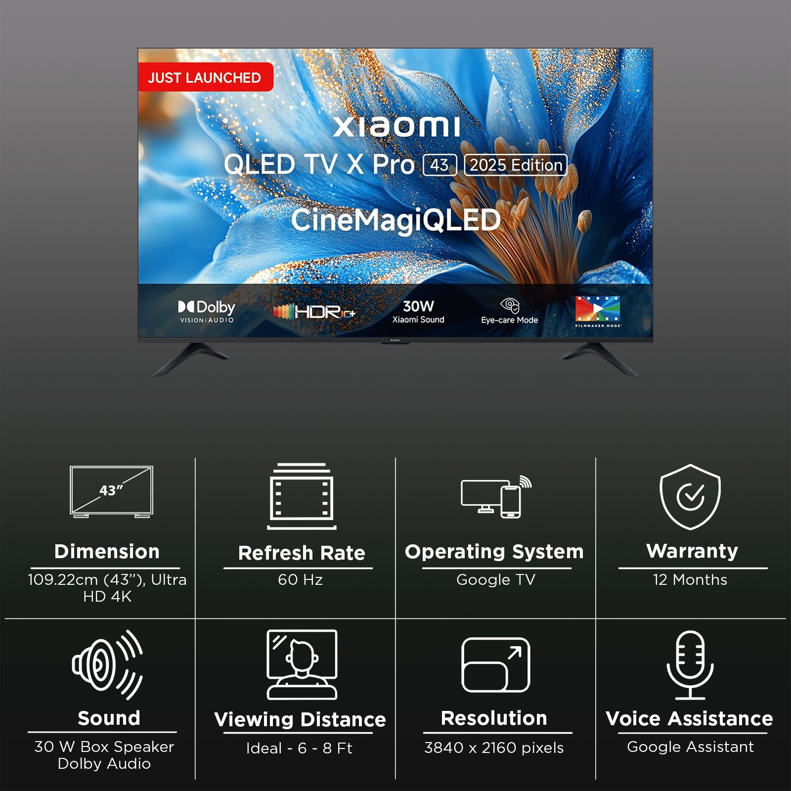 Xiaomi X Pro Series 109 cm (43 inch) 4K Ultra HD QLED Smart Google TV with Google Voice Assistant (2025 model) Xiaomi X Pro Series 109 cm (43 inch) 4K Ultra HD QLED Smart Google TV with Google Voice Assistant (2025 model)_3