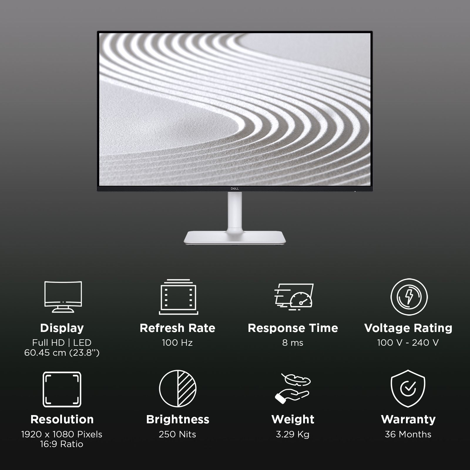 DELL S2425H 60.47 cm (23.8 inch) Full HD IPS Panel LED Ultra Thin Gaming Monitor with 2 x 5W Speakers DELL S2425H 60.47 cm (23.8 inch) Full HD IPS Panel LED Ultra Thin Gaming Monitor with 2 x 5W Speakers_3