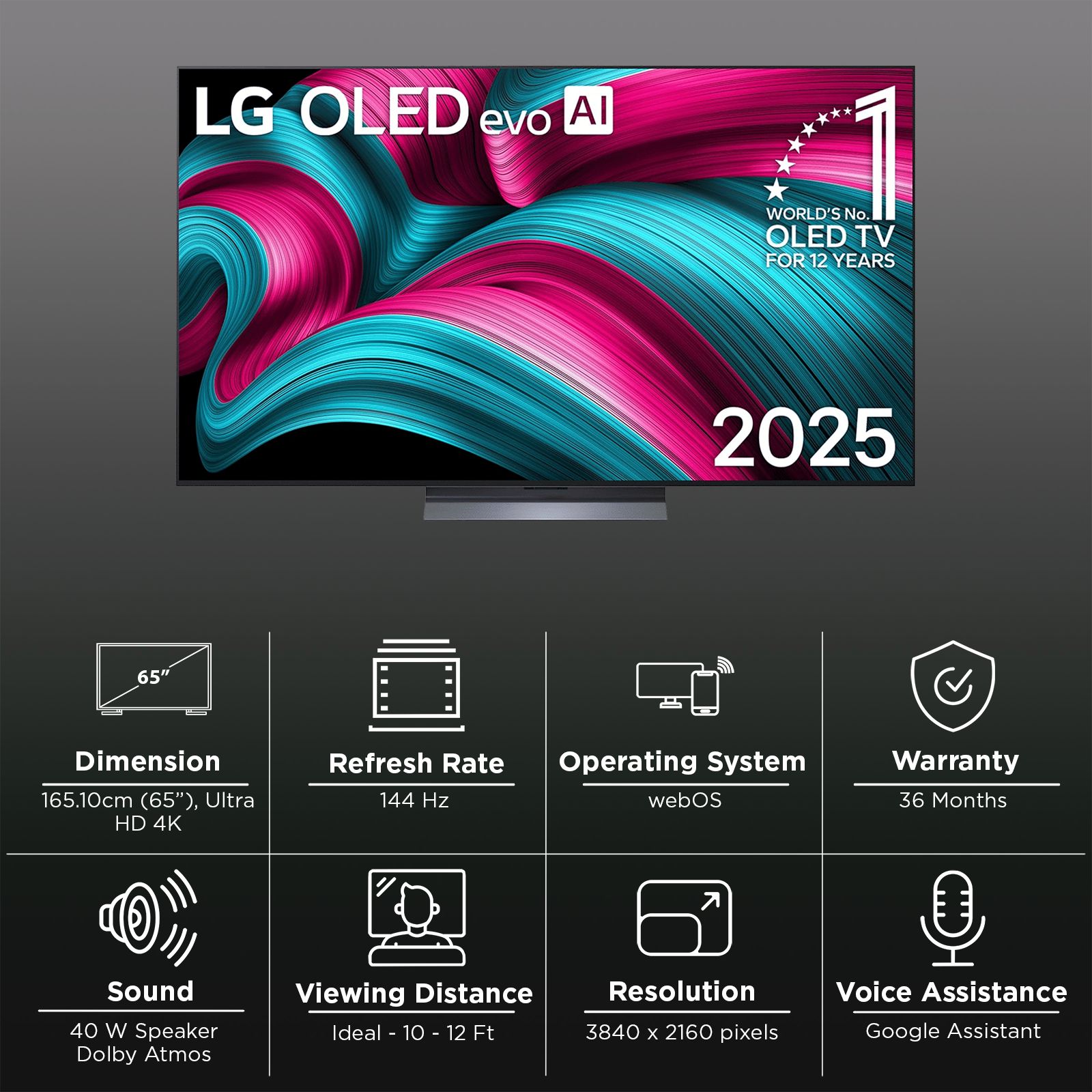 LG 165 cm (65 inch) OLED 4K Ultra HD Smart WebOS TV with Dolby Atmos (2025 model)_3