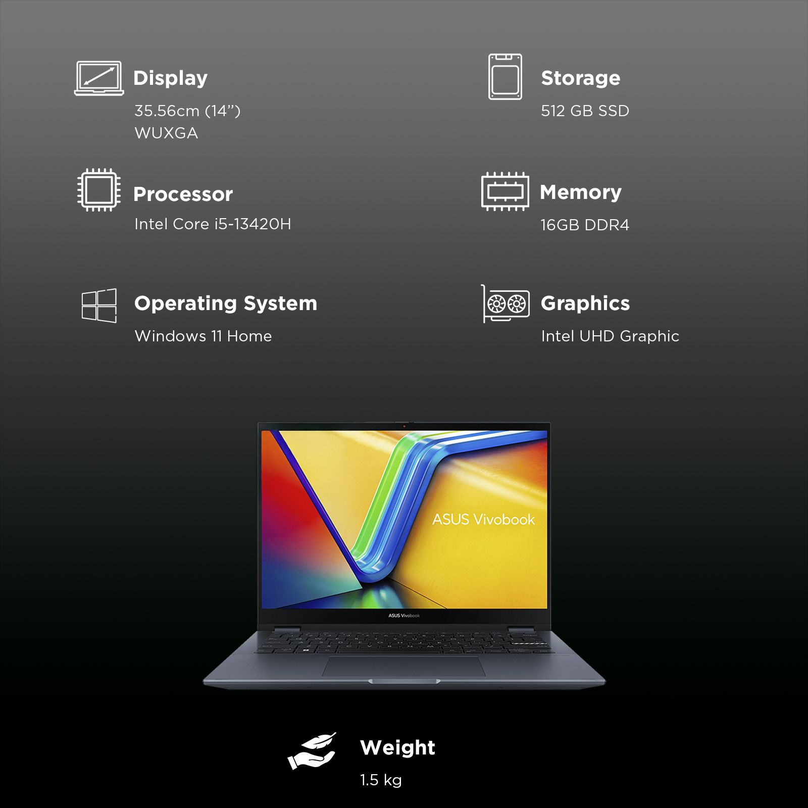 ASUS Vivobook S14 Flip TP3402VAO-LZ619WS Intel Core i5 13th Gen Touchscreen 2-in-1 Laptop (16GB, 512GB SSD, Windows 11 Home, 14 inch WUXGA IPS Display, MS Office Home 2024, Quiet Blue, 1.50 KG) ASUS Vivobook S14 Flip TP3402VAO-LZ619WS Intel Core i5 13th Gen Touchscreen 2-in-1 Laptop (16GB, 512GB SSD, Windows 11 Home, 14 inch WUXGA IPS Display, MS Office Home 2024, Quiet Blue, 1.50 KG)_3