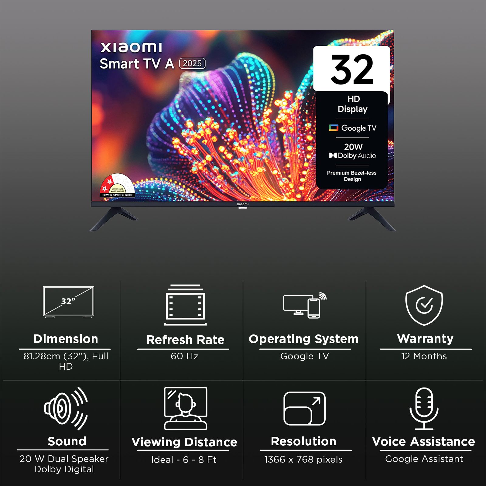 Xiaomi A Series 80 cm (32 inch) HD LED Smart Google TV with Dolby Audio (2025 model)_3