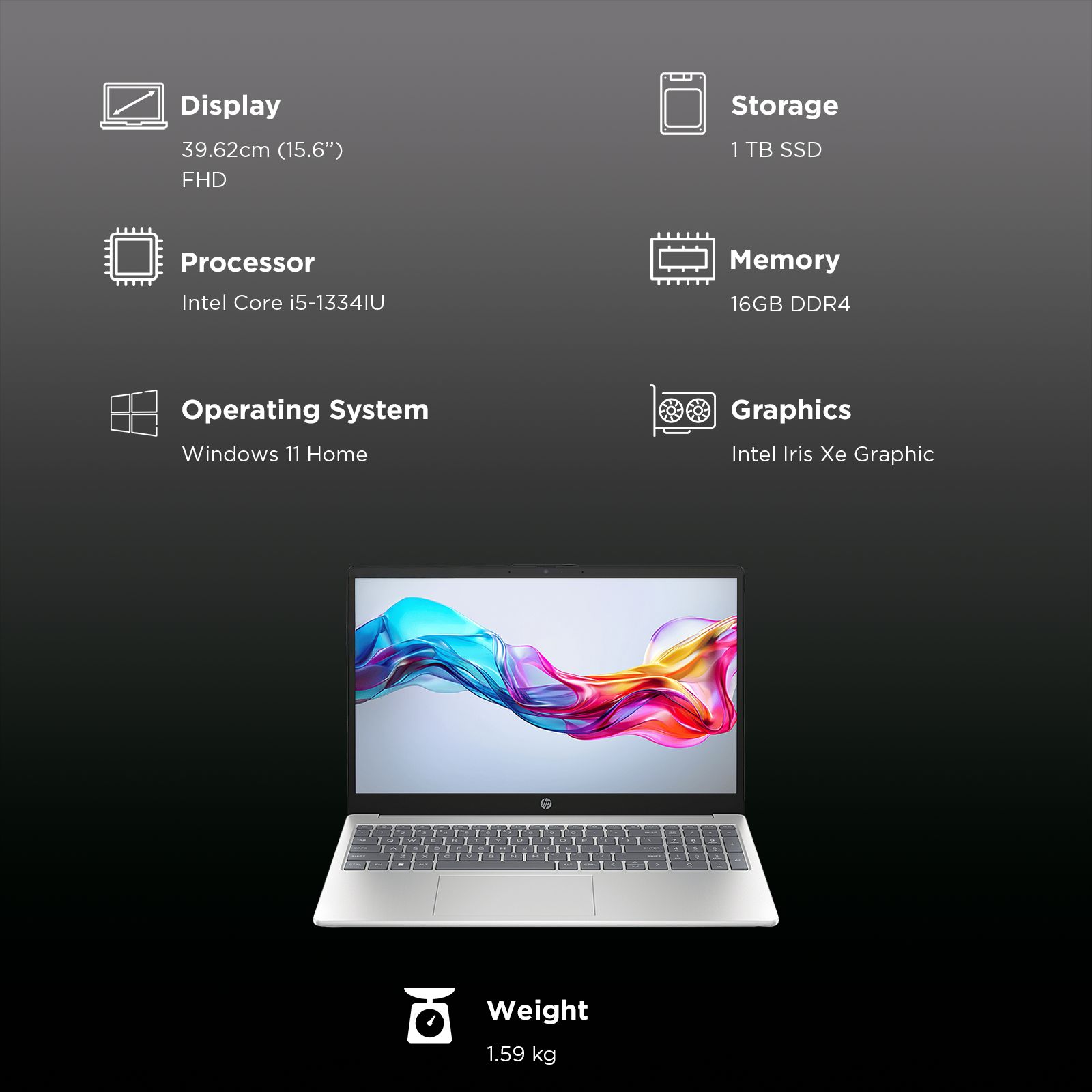 HP 15-fd0588TU Intel Core i5 13th Gen Thin & Light Laptop (16GB, 1TB SSD, Windows 11 Home, 15.6 inch Full HD Display, Natural Silver, 1.59 KG) HP 15-fd0588TU Intel Core i5 13th Gen Thin & Light Laptop (16GB, 1TB SSD, Windows 11 Home, 15.6 inch Full HD Display, Natural Silver, 1.59 KG)_3