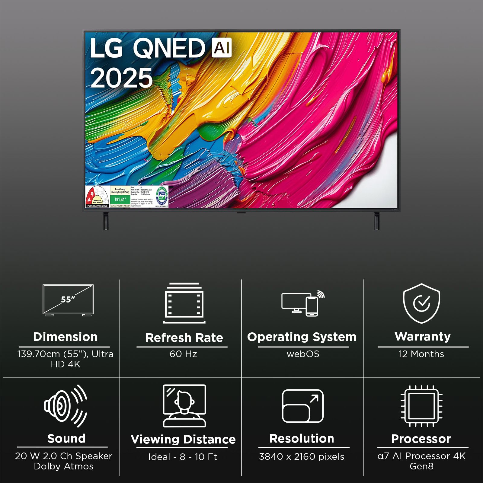 LG QNED 8BA 140 cm (55 inch) QNED 4K Ultra HD Smart WebOS TV with Dolby Atmos (2025 Model)_3