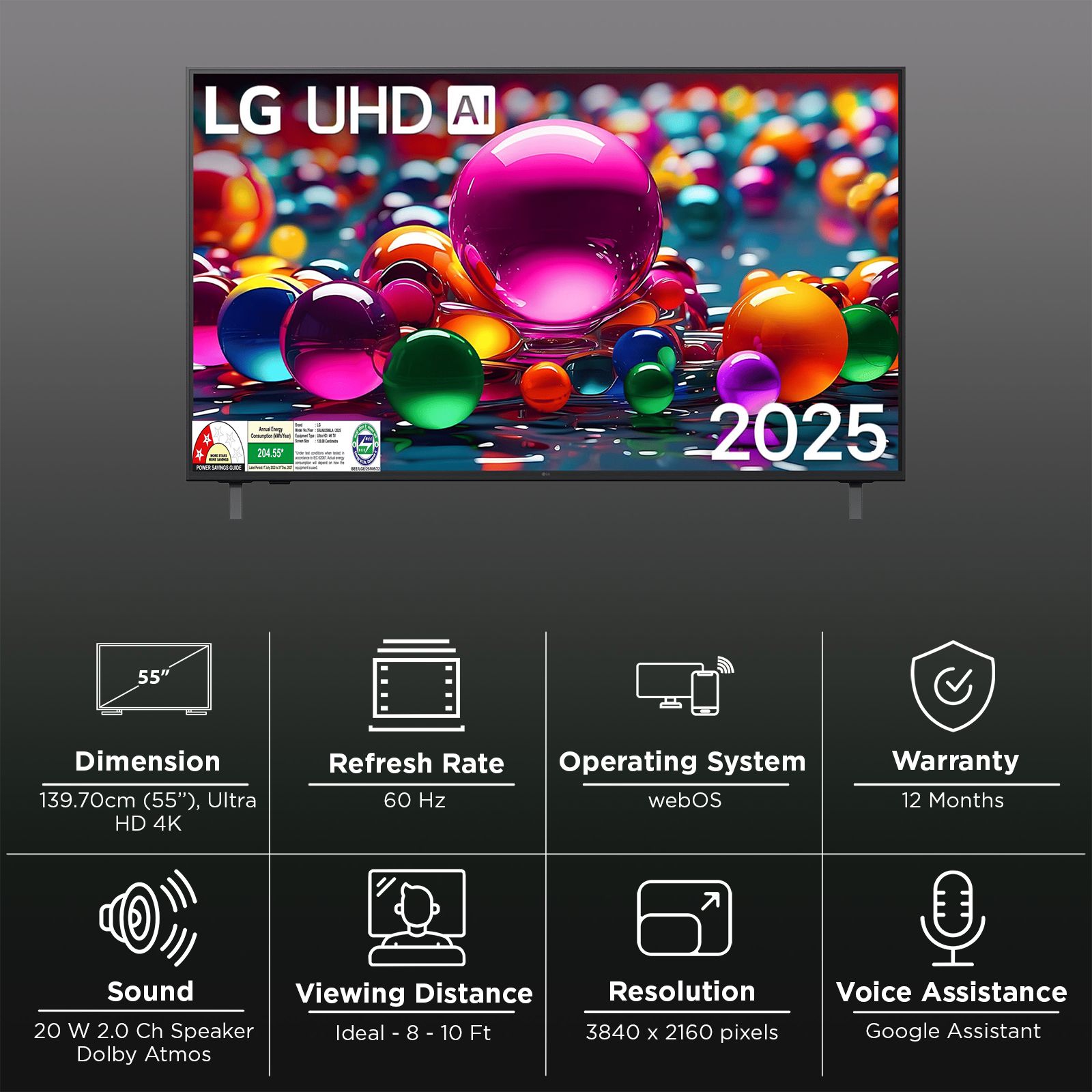 LG UA8350 140 cm (55 inch) 4K Ultra HD Smart WebOS TV with AI Magic Remote (2025 model)_3