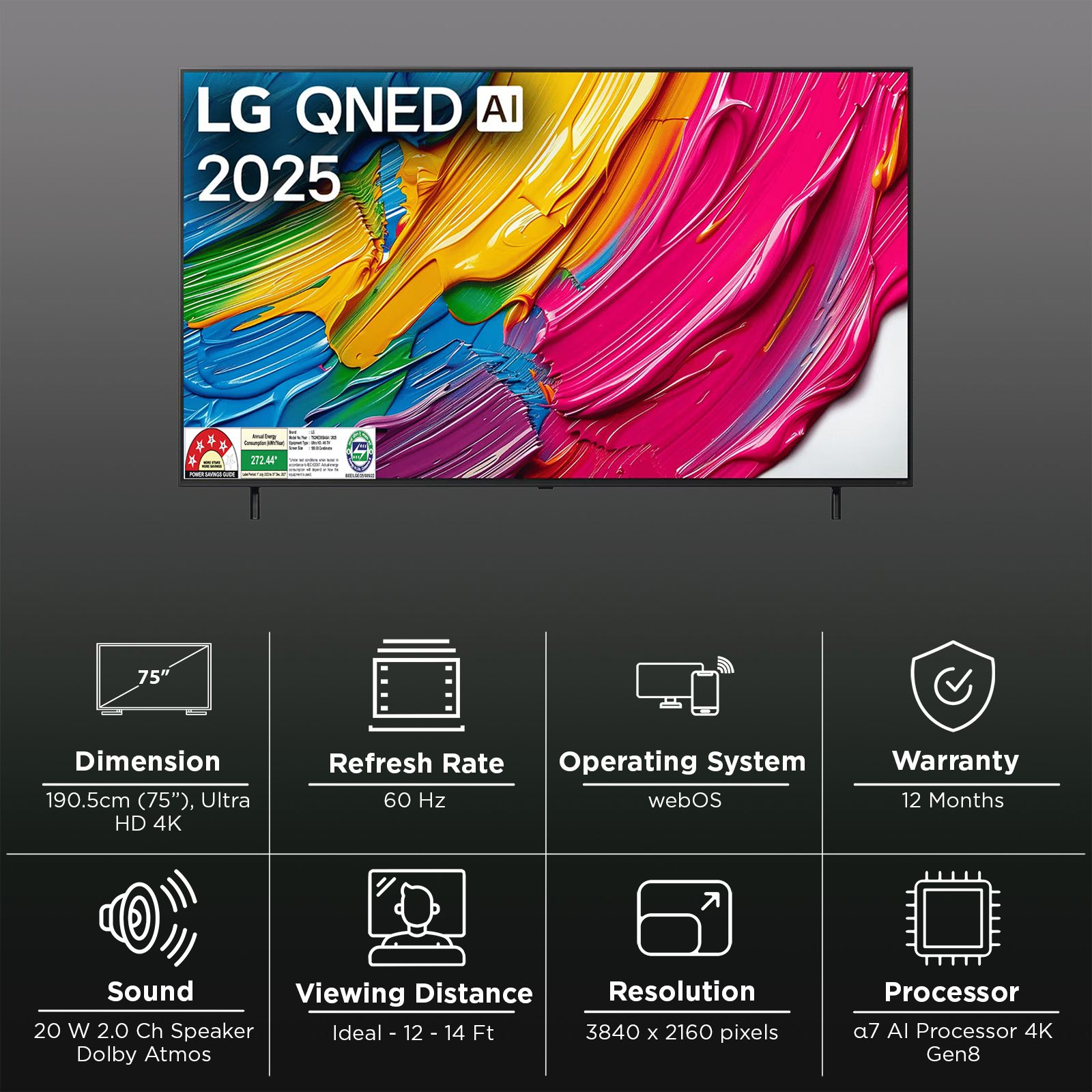 LG QNED 8BA 190 cm (75 inch) QNED 4K Ultra HD Smart WebOS TV with Dolby Atmos (2025 Model) LG QNED 8BA 190 cm (75 inch) QNED 4K Ultra HD Smart WebOS TV with Dolby Atmos (2025 Model)_3