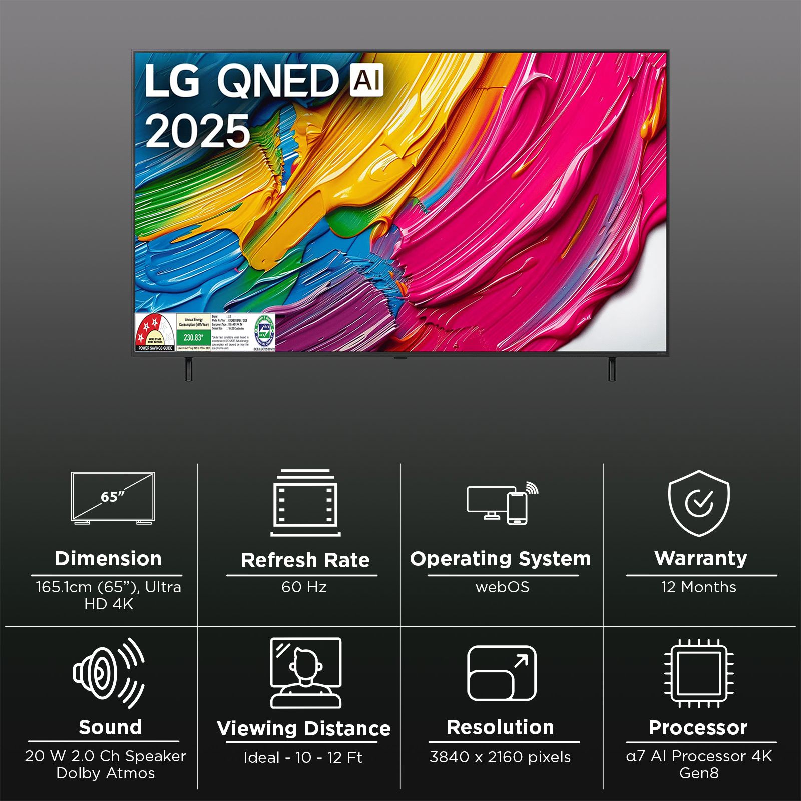 LG QNED 8BA 165 cm (65 inch) QNED 4K Ultra HD Smart WebOS TV with Dolby Atmos (2025 Model)_3