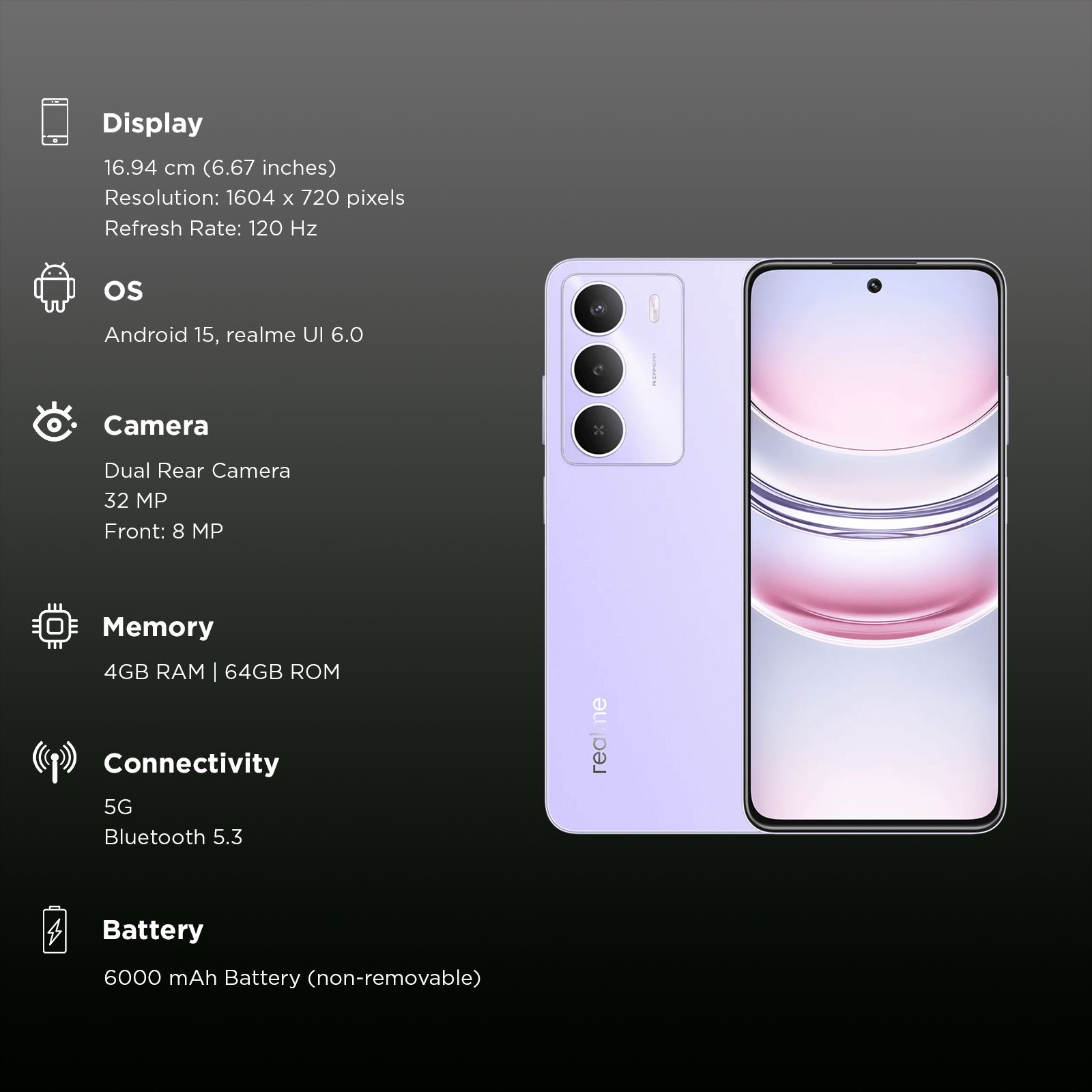 realme C73 5G (4GB RAM, 64GB, Crystal Purple) realme C73 5G (4GB RAM, 64GB, Crystal Purple)_3