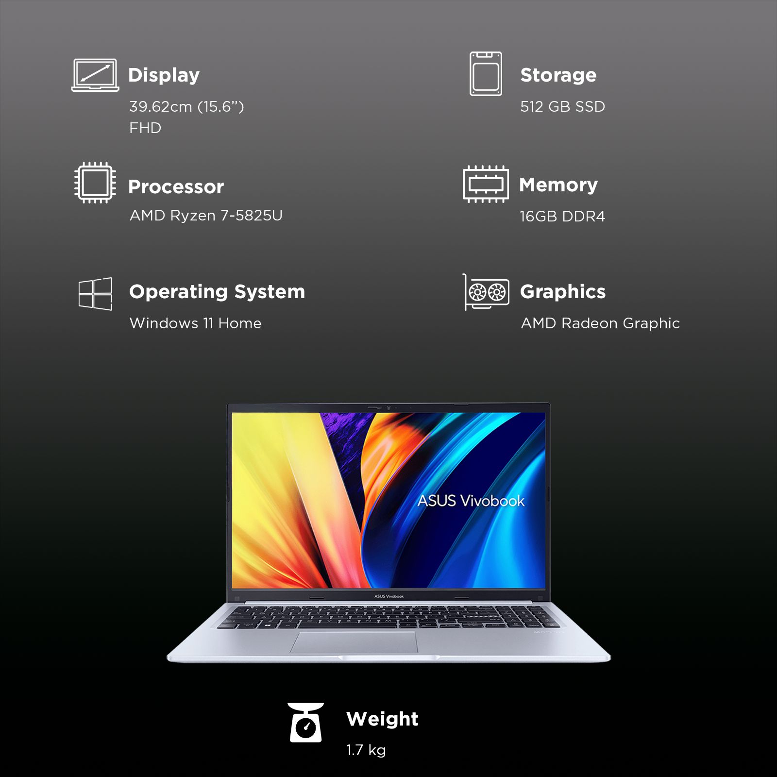 ASUS Vivobook 15 M1502YA-BQ702WS AMD Ryzen 7 Thin & Light Laptop (16GB, 512 GB SSD, Windows 11 Home, 15.6 inch Full HD IPS Display, MS Office Home 2024, Cool SIlver, 1.70 KG) ASUS Vivobook 15 M1502YA-BQ702WS AMD Ryzen 7 Thin & Light Laptop (16GB, 512 GB SSD, Windows 11 Home, 15.6 inch Full HD IPS Display, MS Office Home 2024, Cool SIlver, 1.70 KG)_3