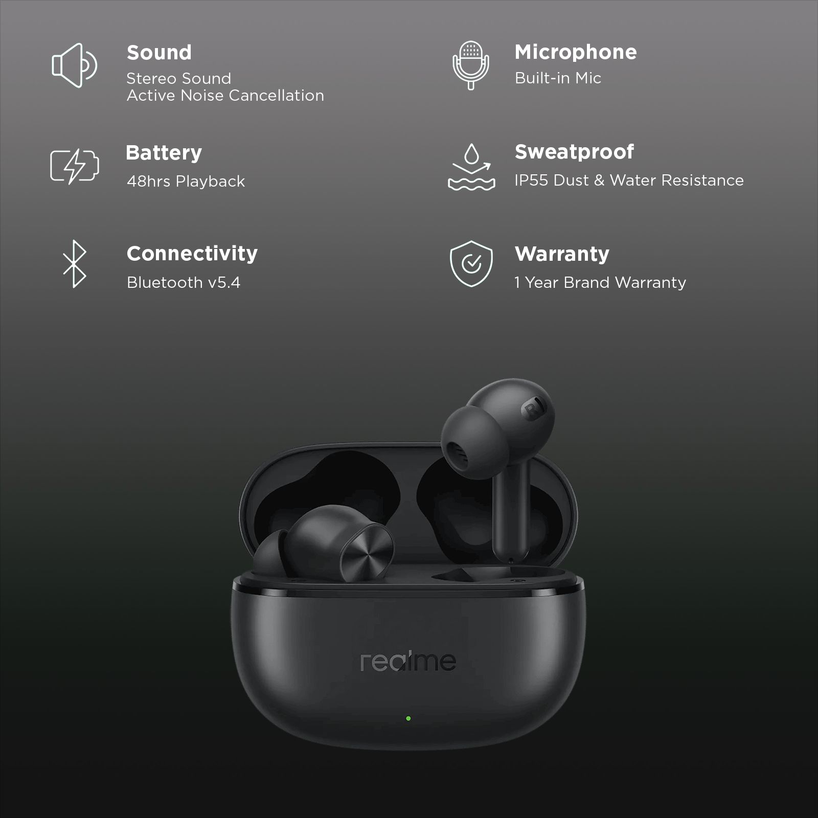 realme Buds T200x TWS Earbuds with Active Noise Cancellation (IP55 Dust & Water Resistance, Dual Device Connection, Pure Black) realme Buds T200x TWS Earbuds with Active Noise Cancellation (IP55 Dust & Water Resistance, Dual Device Connection, Pure Black)_2