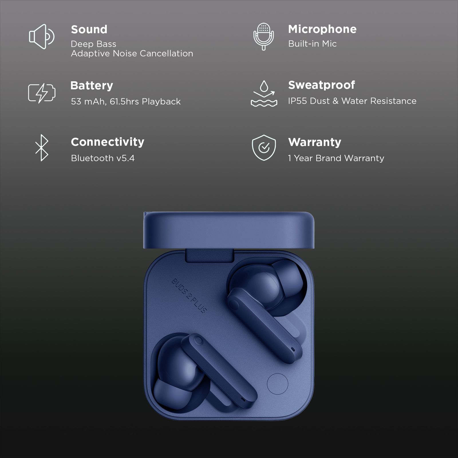 Nothing CMF Buds 2 Plus A10600102 TWS Earbuds with Adaptive Noise Cancellation (IP55, IPX2 Water Resistant, Hi-Res Audio with LDAC, Blue)_2