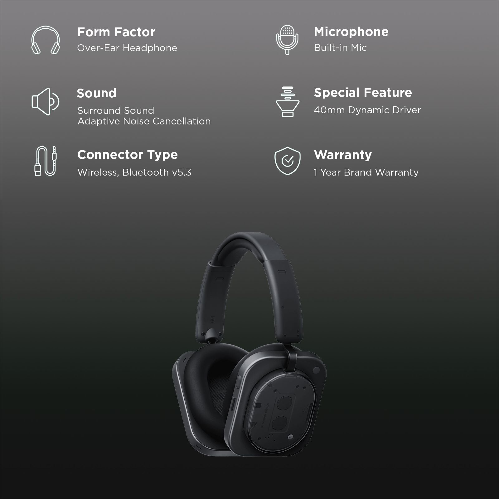 Nothing Headphone (1) A11300002 Bluetooth Headphone with Mic (Real-time Adaptive ANC, Over Ear, Black) Nothing Headphone (1) A11300002 Bluetooth Headphone with Mic (Real-time Adaptive ANC, Over Ear, Black)_2