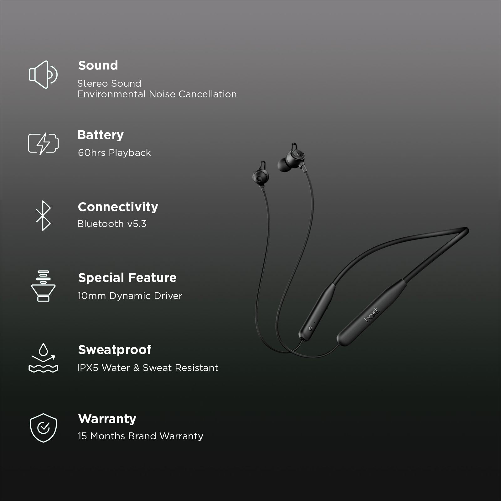 boAt Rockerz 200 Neckband with Environmental Noise Cancellation (IPX5 Water & Sweat Resistant, 60 Hours Playtime, Active Black)_2