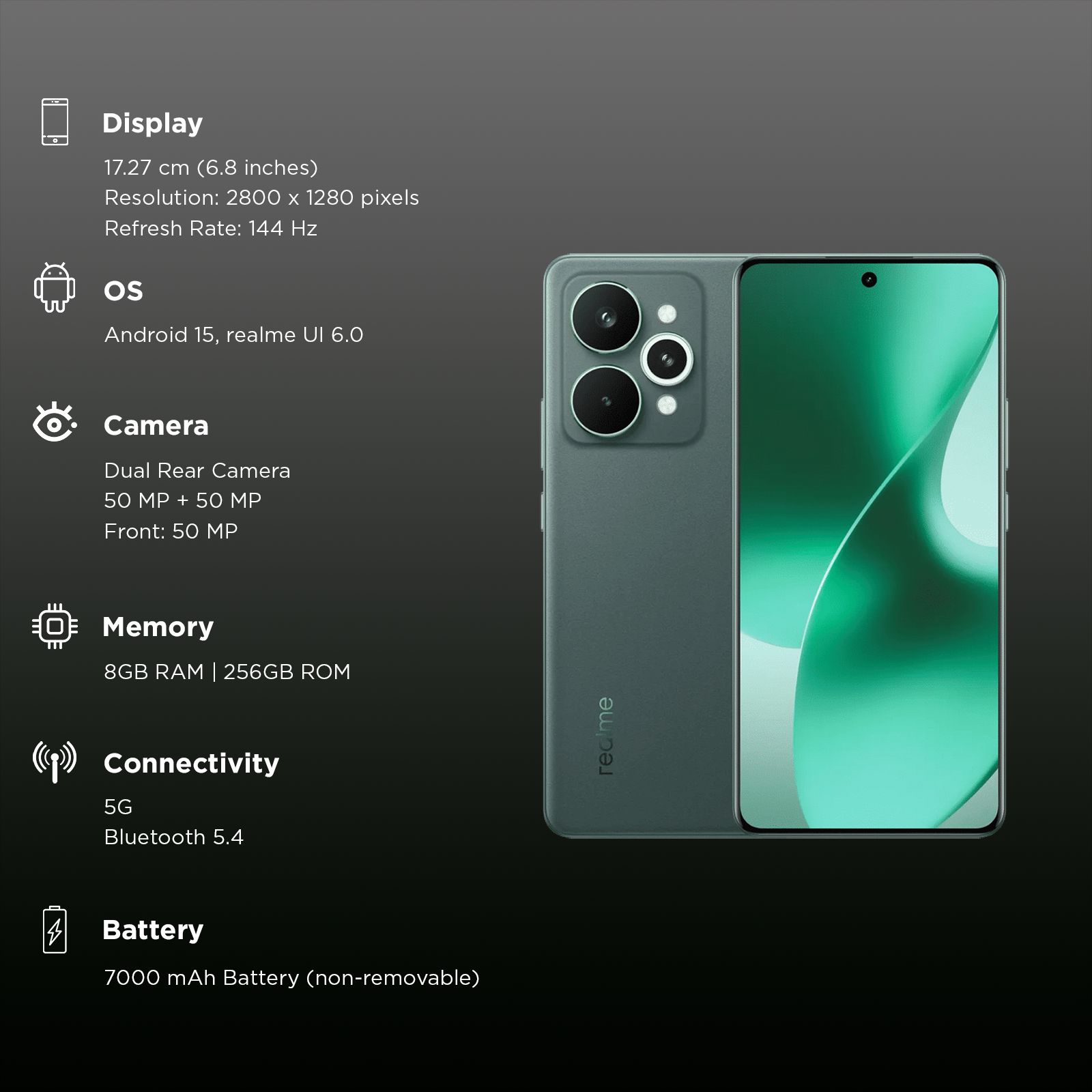 realme 15 Pro 5G (8GB RAM, 256GB, Velvet Green) realme 15 Pro 5G (8GB RAM, 256GB, Velvet Green)_3