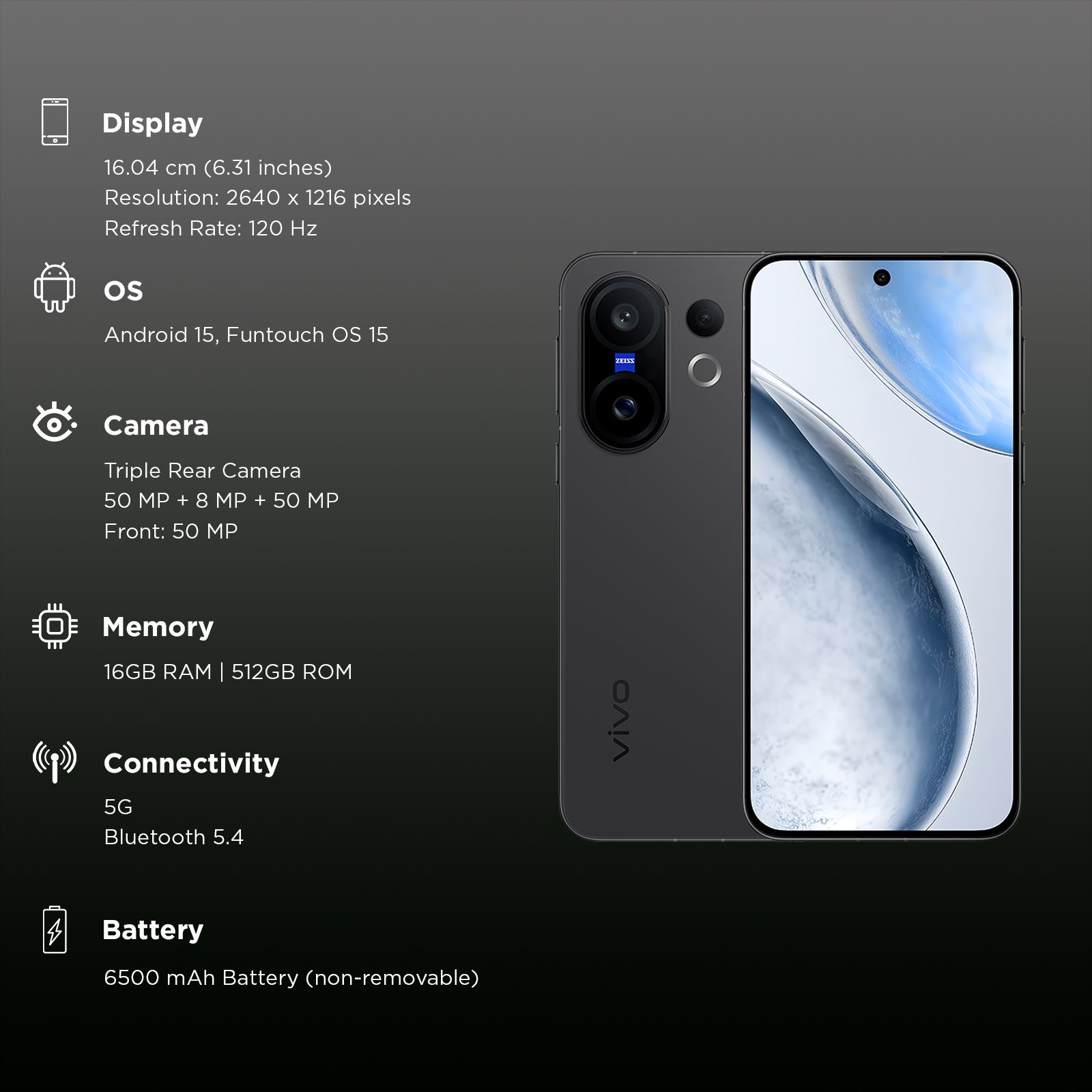 vivo X200 FE 5G (16GB RAM, 512GB, Luxe Grey)_3