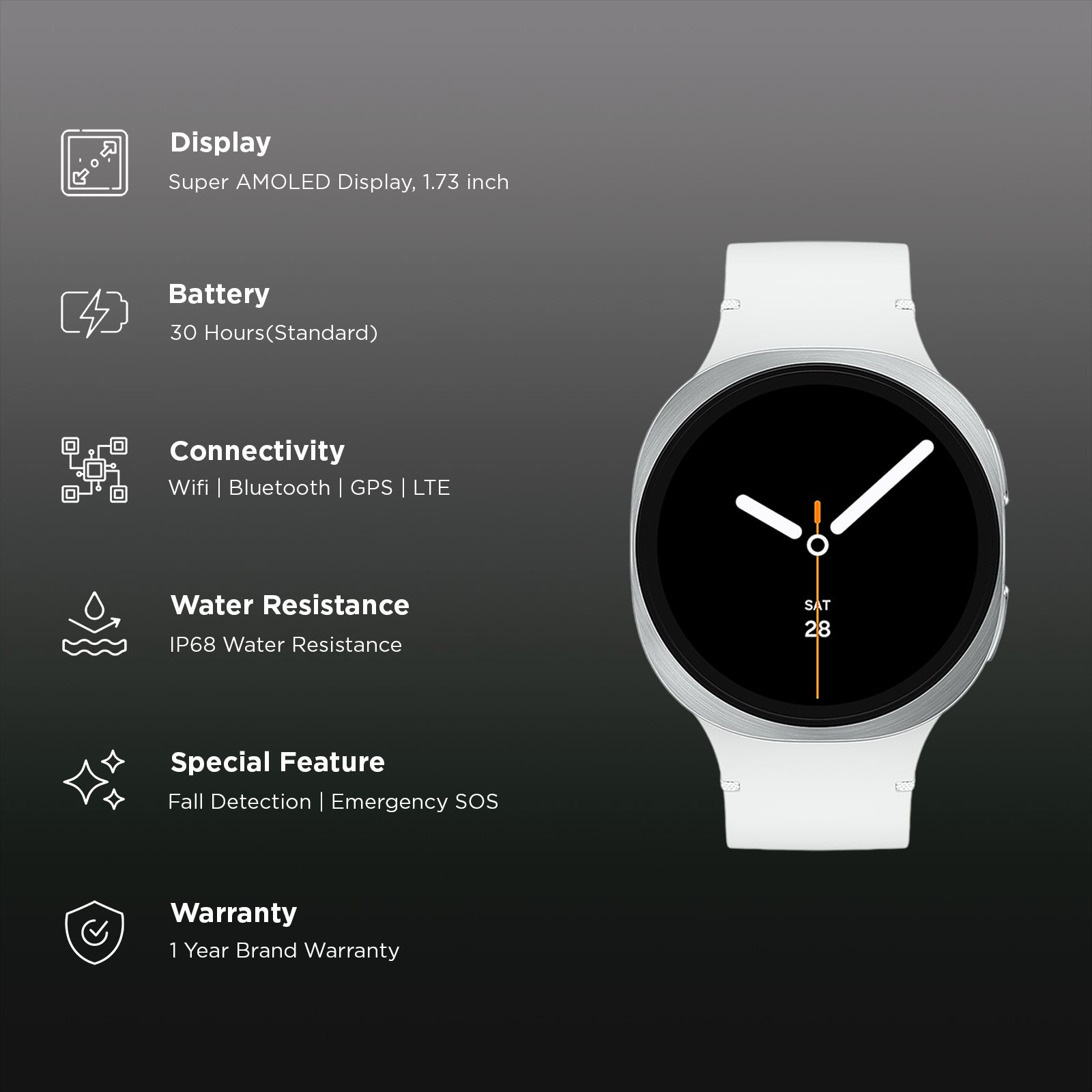 SAMSUNG Galaxy Watch8 Wi-Fi+BT+GPS+LTE Wear OS Smartwatch (44mm Super AMOLED Display, 3nm Processor, Fall Detection, Sport Strap)_2
