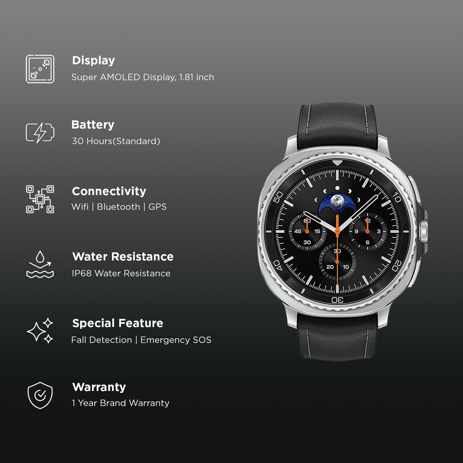 SAMSUNG Galaxy Watch8 Classic GPS+Wi-Fi+BT Wear OS Smartwatch (4.6 cm Super AMOLED Display, 3 nm Processor, Fall Detection, Hybrid Strap) SAMSUNG Galaxy Watch8 Classic GPS+Wi-Fi+BT Wear OS Smartwatch (4.6 cm Super AMOLED Display, 3 nm Processor, Fall Detection, Hybrid Strap)_2