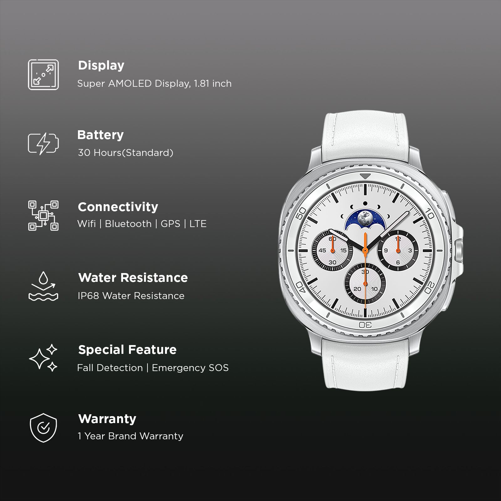 SAMSUNG Galaxy Watch8 Classic GPS+Wi-Fi+BT+LTE Wear OS Smartwatch (4.6 cm Super AMOLED Display, 3 nm Processor, Fall Detection, Hybrid Strap)_2
