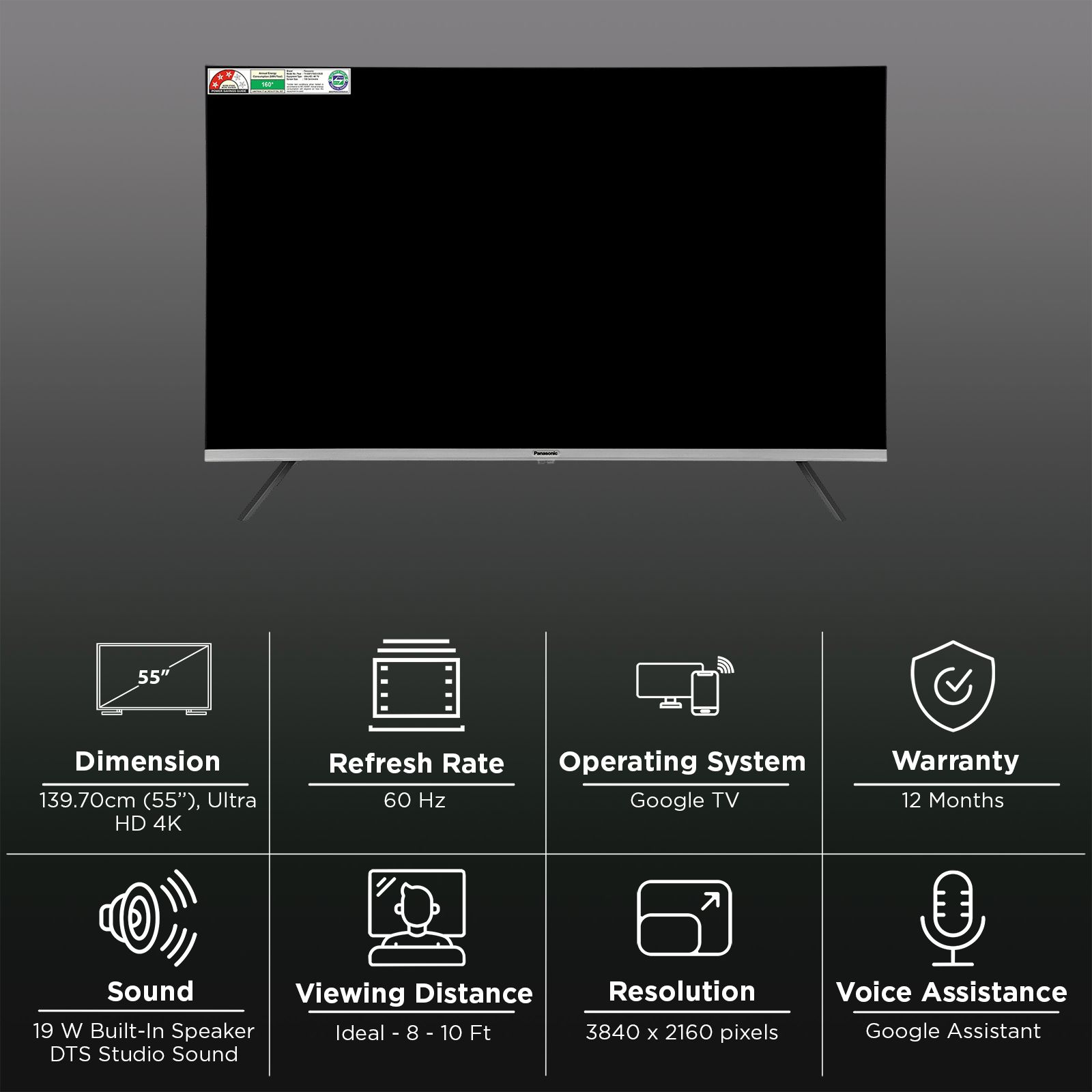 Panasonic 140 cm (55 inch) 4K Ultra HD LED Smart Google TV with Dolby Vision (2025 model)_3