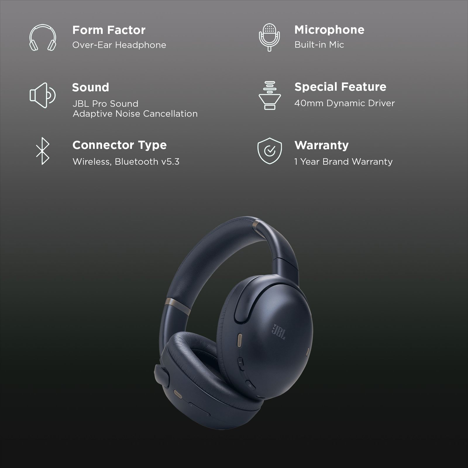 JBL Tour One M3 Bluetooth Headphone with Mic (Adaptive Noise Cancellation, Over Ear, Blue) JBL Tour One M3 Bluetooth Headphone with Mic (Adaptive Noise Cancellation, Over Ear, Blue)_2