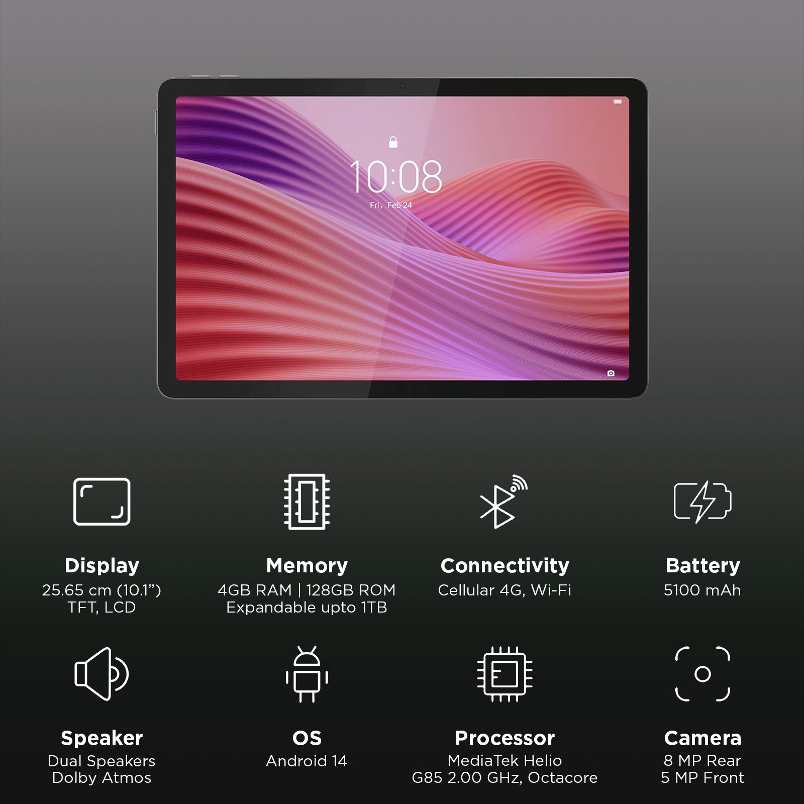 Lenevo Tab Wi-Fi+4G Android Tablet (10.1 Inch, 4GB RAM, 128GB ROM, Polar Blue) Lenevo Tab Wi-Fi+4G Android Tablet (10.1 Inch, 4GB RAM, 128GB ROM, Polar Blue)_3