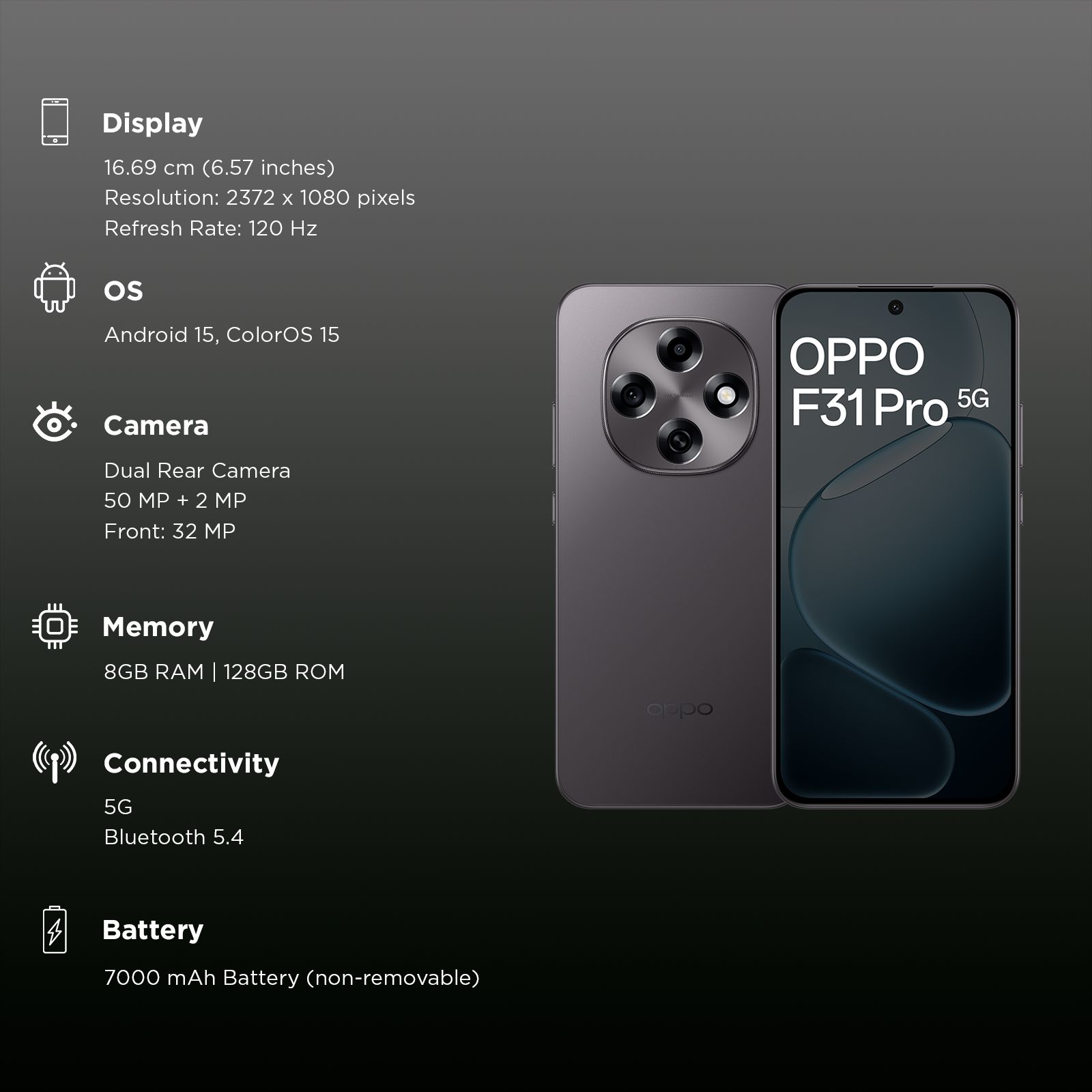 oppo F31 Pro 5G (8GB RAM, 128GB, Space Grey)_3