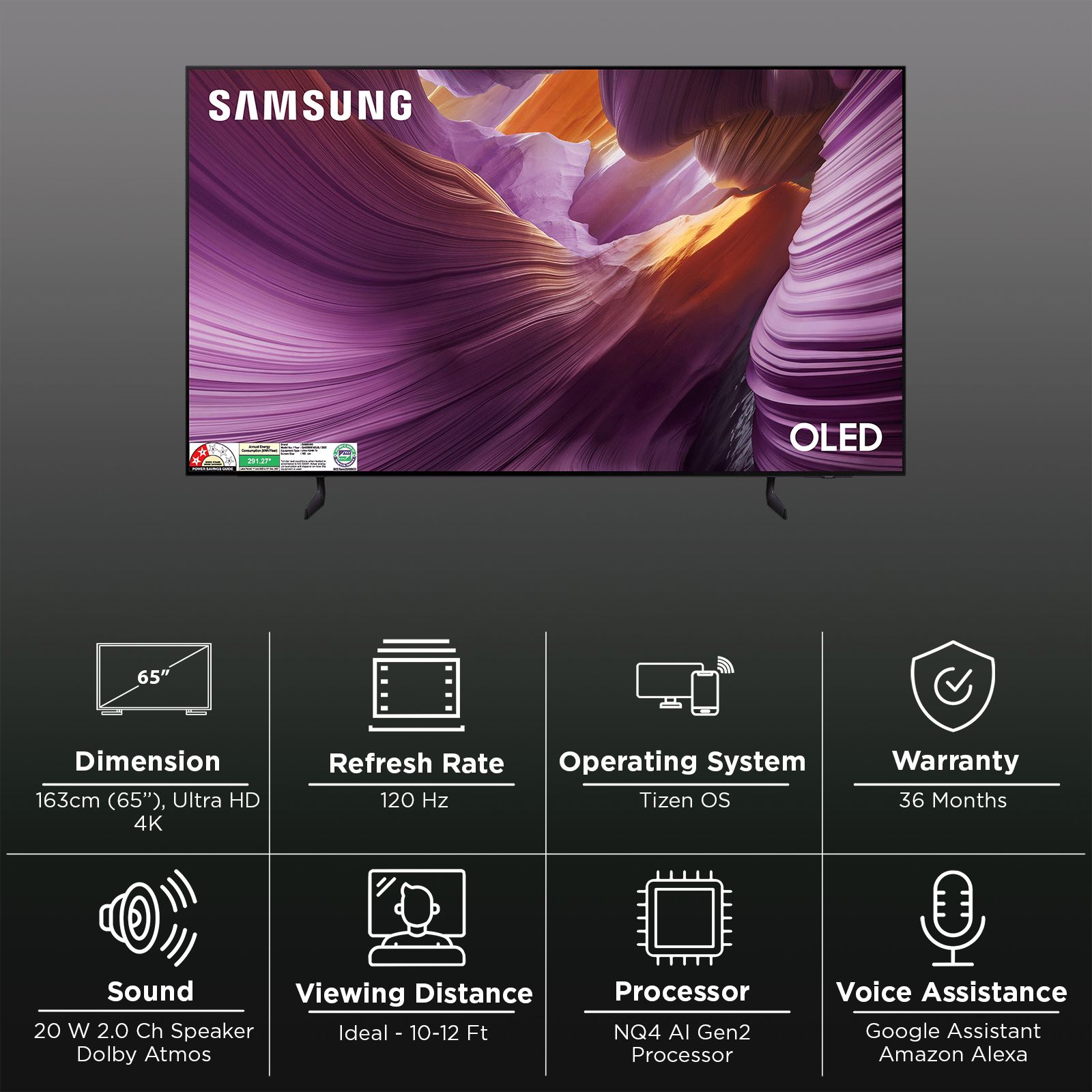 SAMSUNG S85F 165 cm (65 inch) OLED 4K Ultra HD Tizen TV with Dolby Atmos (2025 Model) SAMSUNG S85F 165 cm (65 inch) OLED 4K Ultra HD Tizen TV with Dolby Atmos (2025 Model)_3