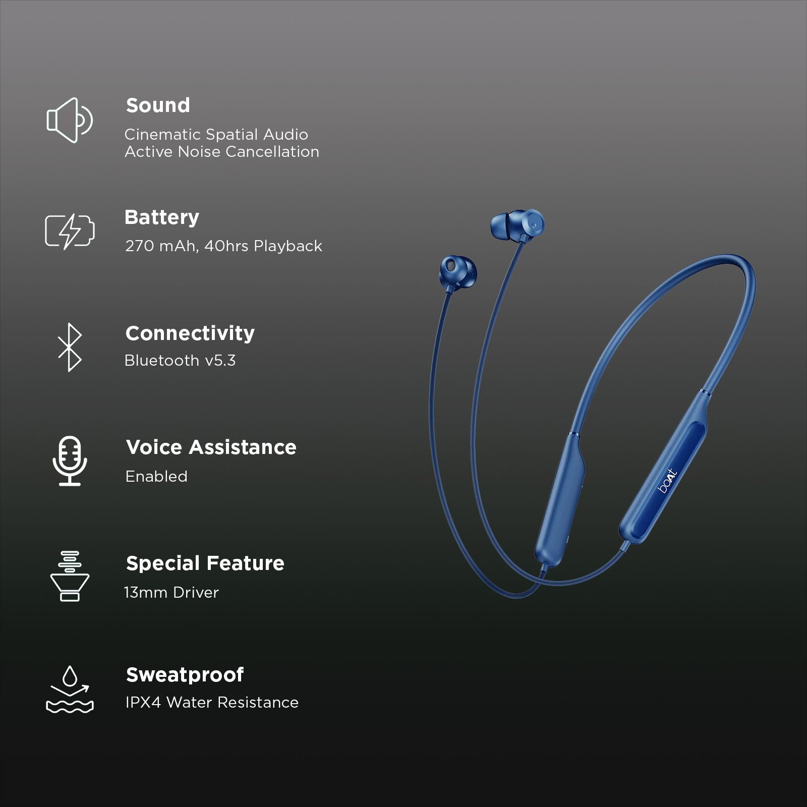 boAt Rockerz 210 Neckband with Active Noise Cancellation (IPX4 Water Resistant, Cinematic Spatial Audio, Cosmic Blue) boAt Rockerz 210 Neckband with Active Noise Cancellation (IPX4 Water Resistant, Cinematic Spatial Audio, Cosmic Blue)_2