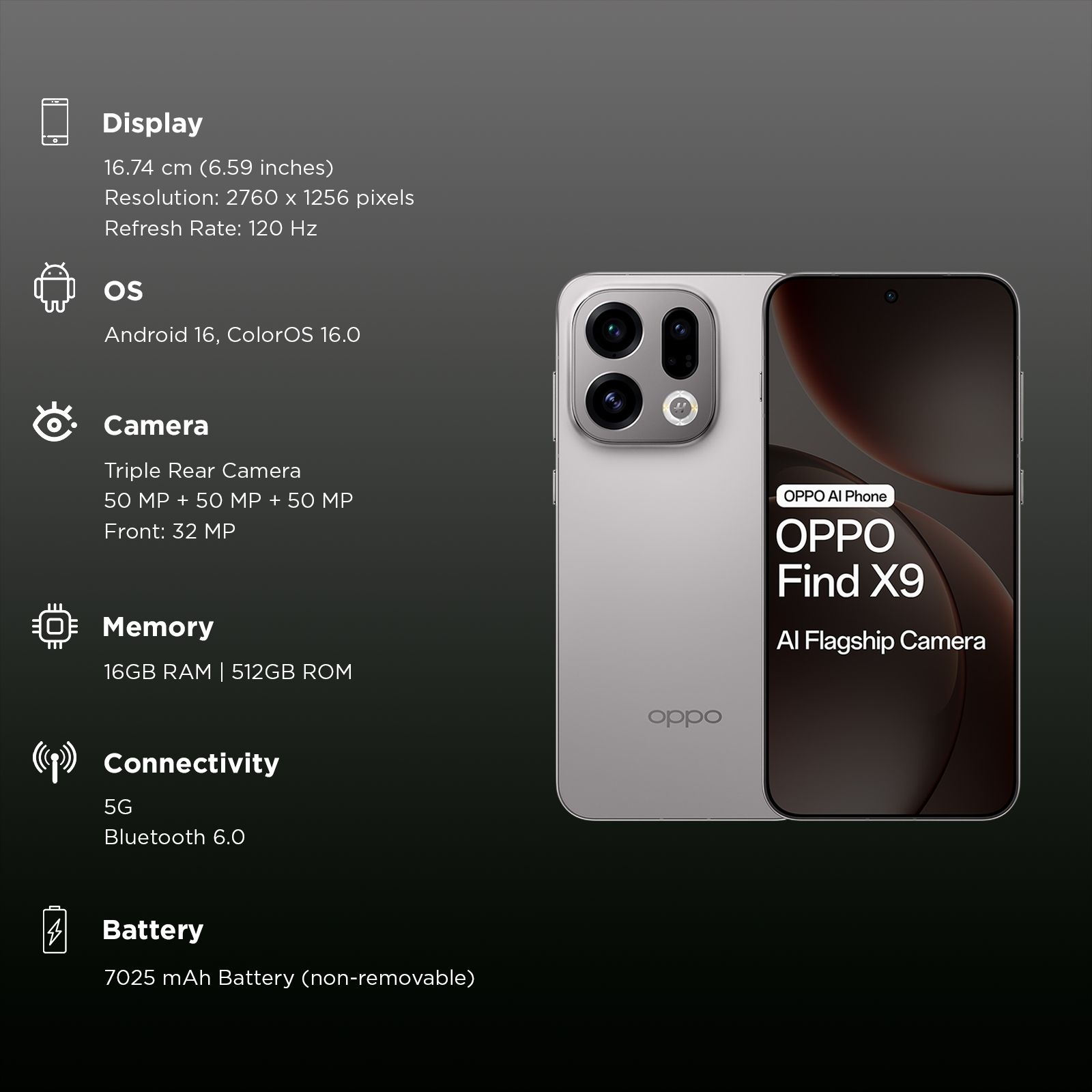 oppo Find X9 5G (16GB RAM, 512GB, Titanium Grey)_3